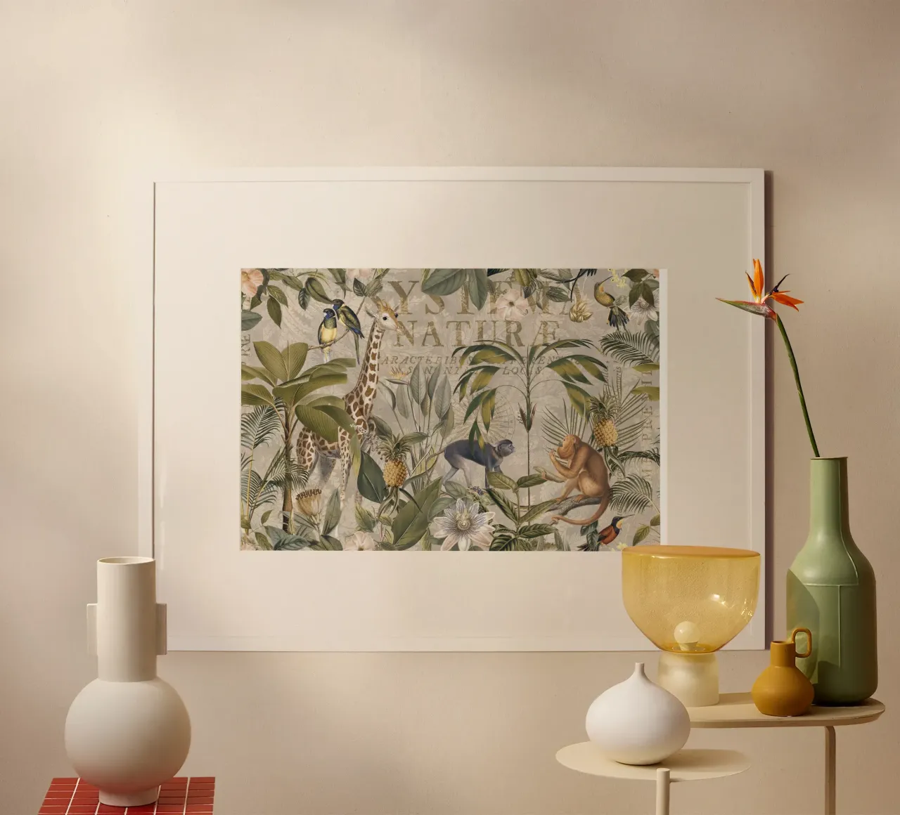 Paradiso della giungla vintage poster con telaio in alluminio da Andrea Haase Vintage World