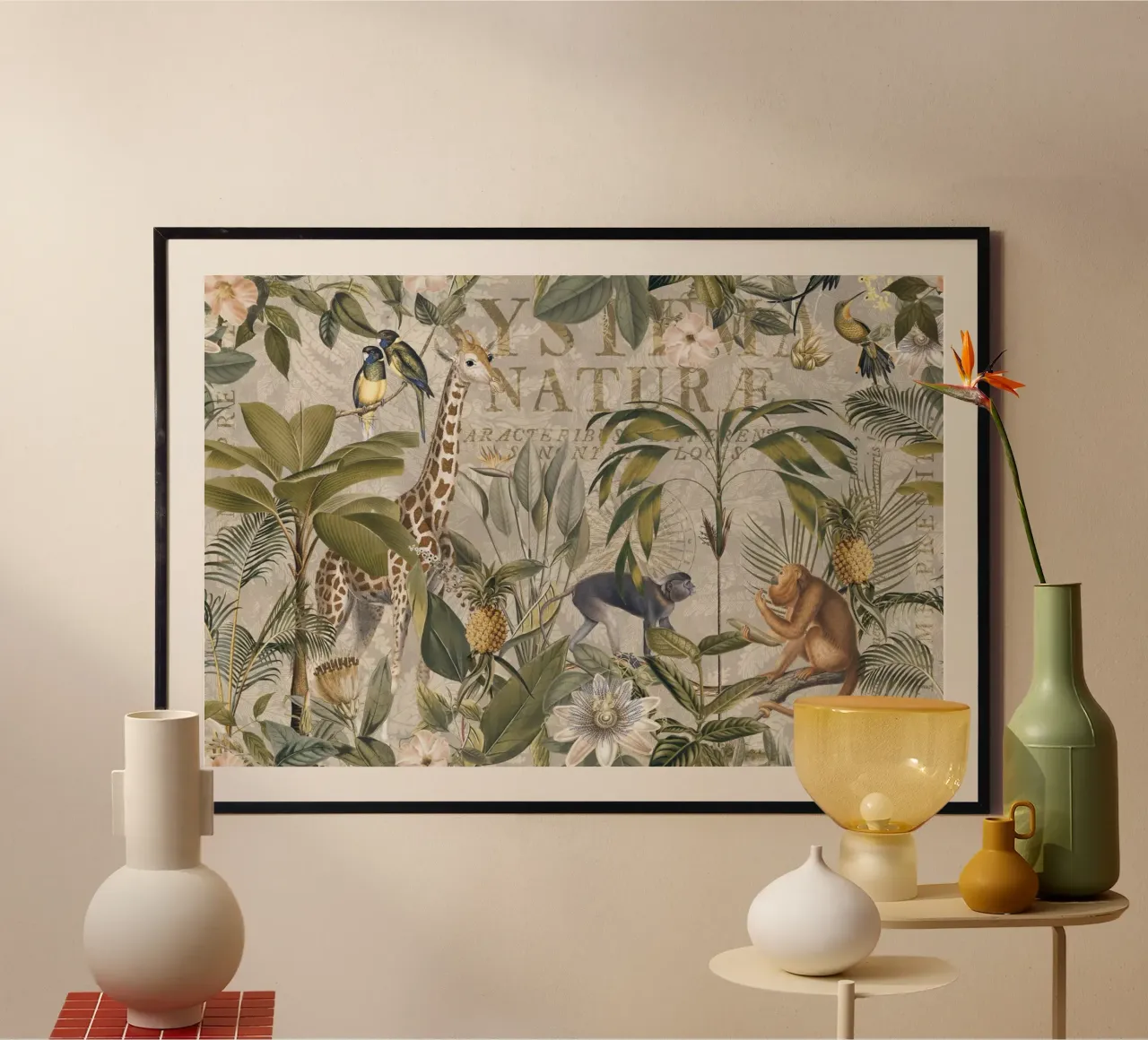 Paradiso della giungla vintage poster con telaio in alluminio da Andrea Haase Vintage World