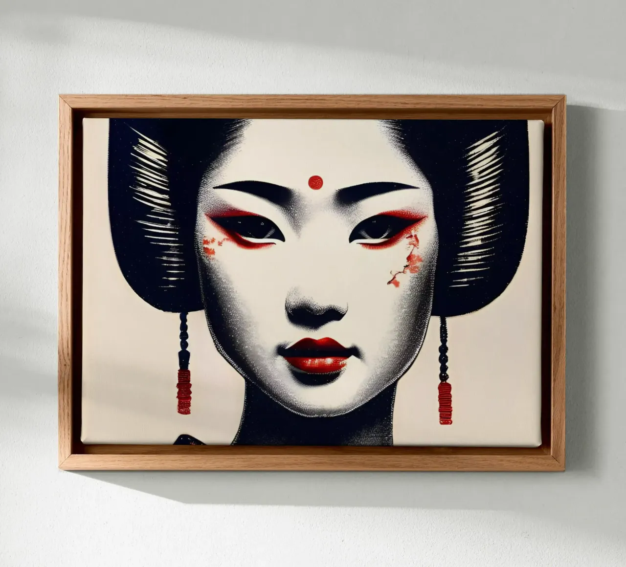 Geisha 3 canvas met Baklijst van Rezh creations