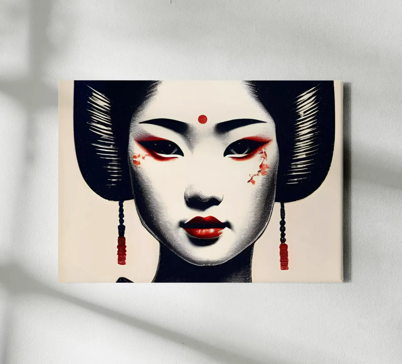 Geisha 3 canvas met Baklijst van Rezh creations