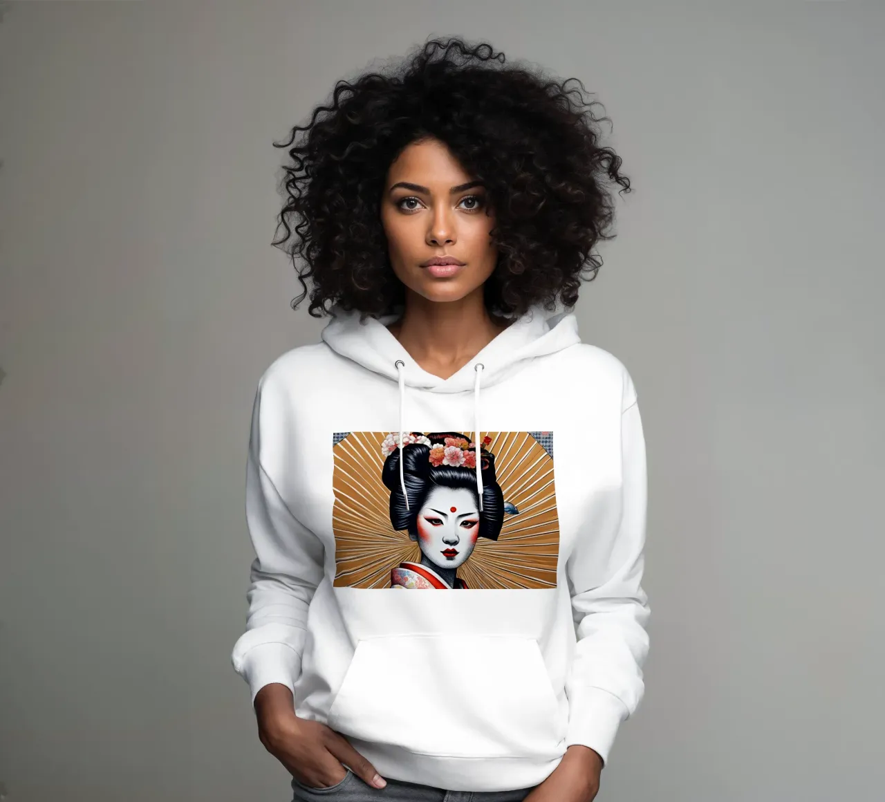 Geisha 5 felpa con cappuccio da Rezh creations