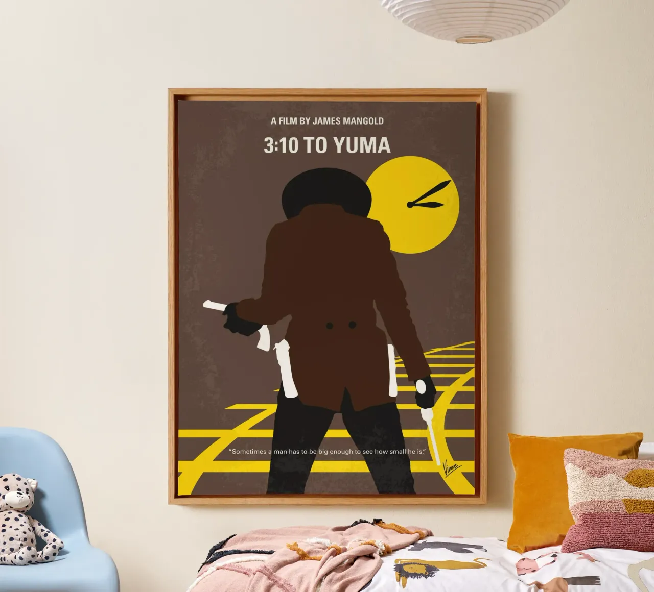 No726 My 310 to Yuma minimal movie poster tela con Cornice a cassetta da Chungkong