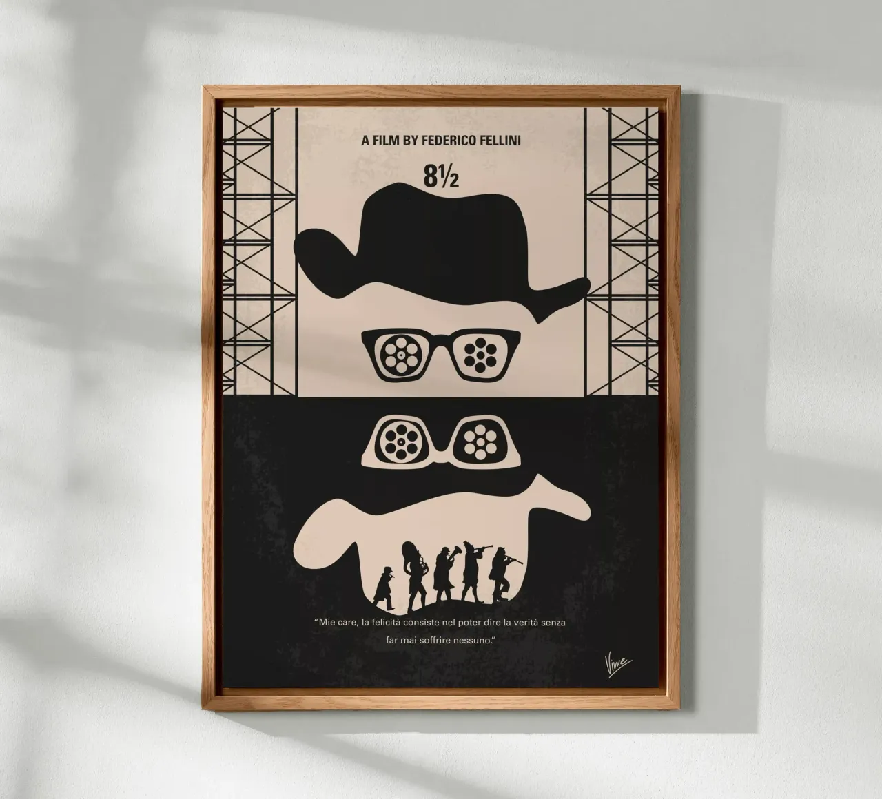 No731 My 8 1 2 minimal movie poster aluminio dibond de Chungkong