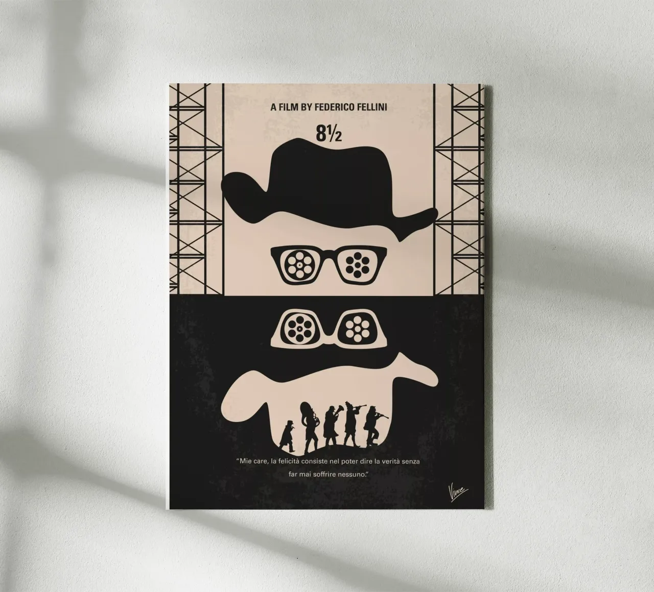 No731 My 8 1 2 minimal movie poster tela con Cornice a cassetta da Chungkong