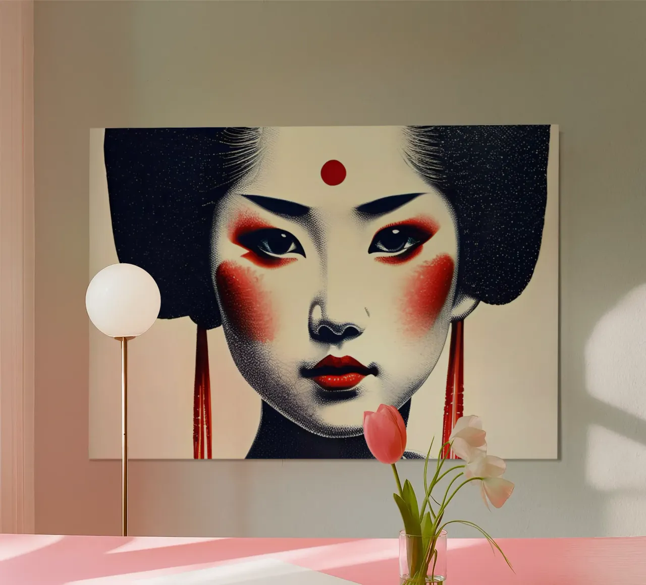 Geisha 7 poster con telaio in plastica da Rezh creations