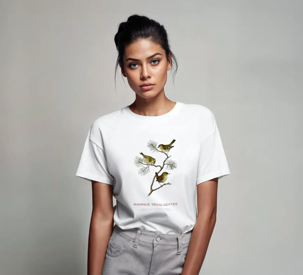 Zaunkönig oder Nannus troglodytes T-Shirt von Vintagrafica