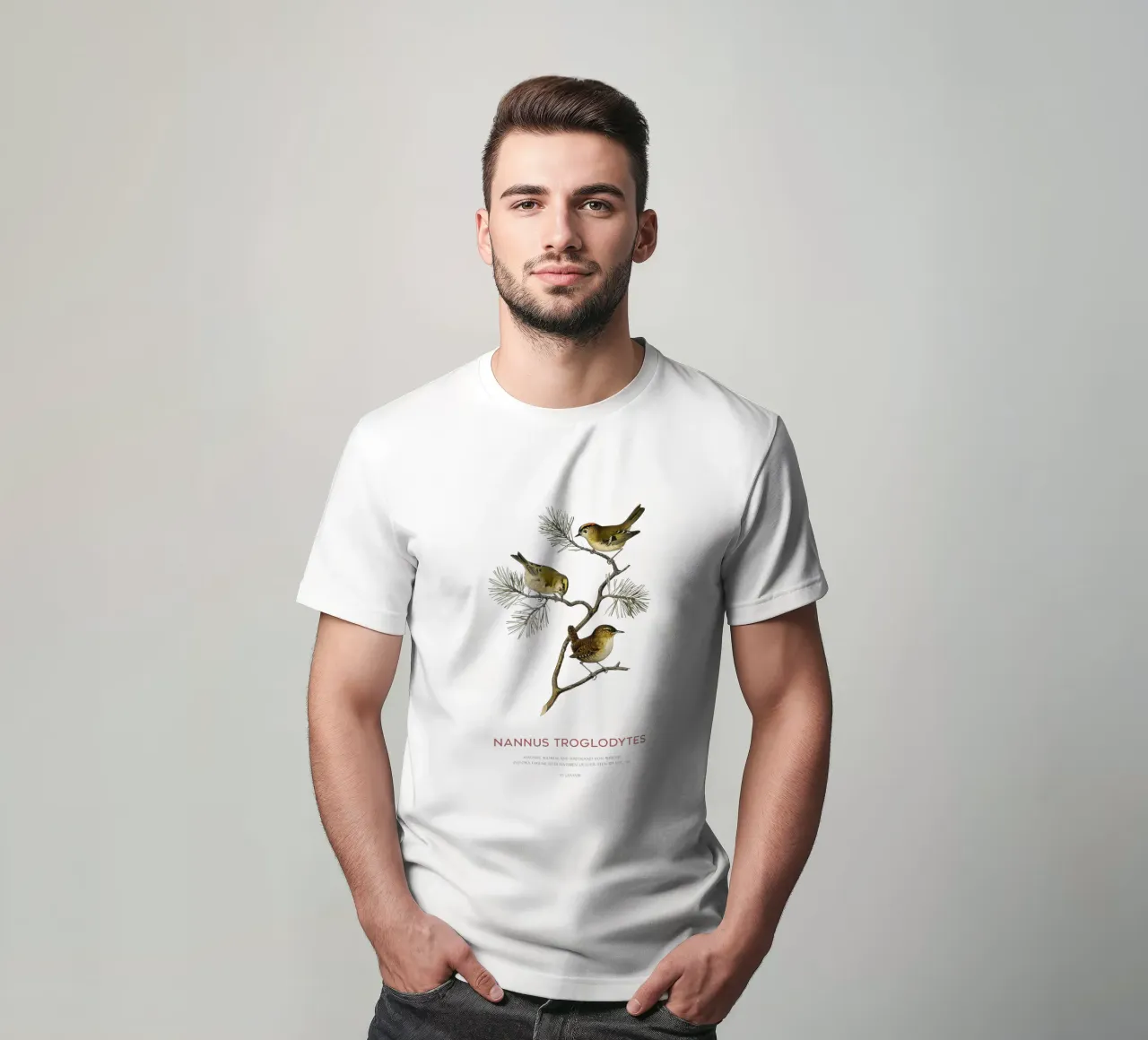 Zaunkönig oder Nannus troglodytes T-Shirt von Vintagrafica