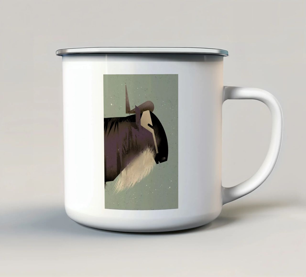 Wildebeast tazza in smalto da Dieter Braun