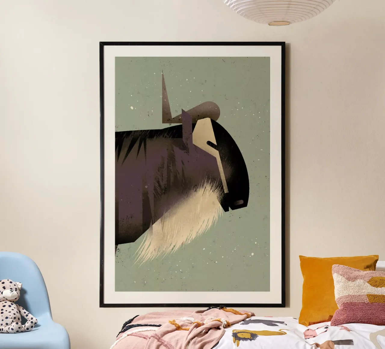 Wildebeast poster con telaio in plastica da Dieter Braun