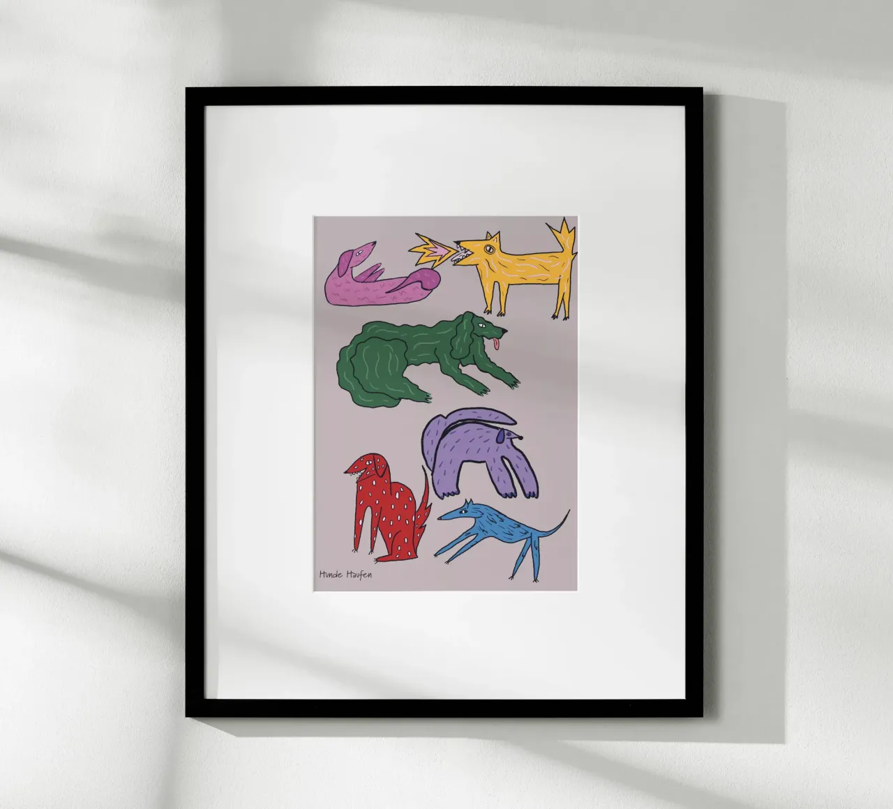 Hundemotiv poster with plastic frame by suncoloredberlin