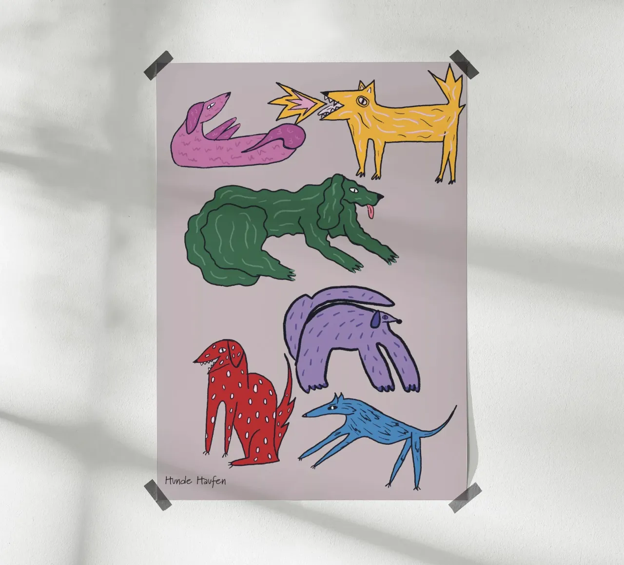 Hundemotiv poster with plastic frame by suncoloredberlin