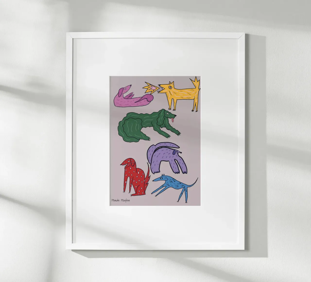 Hundemotiv poster with plastic frame by suncoloredberlin