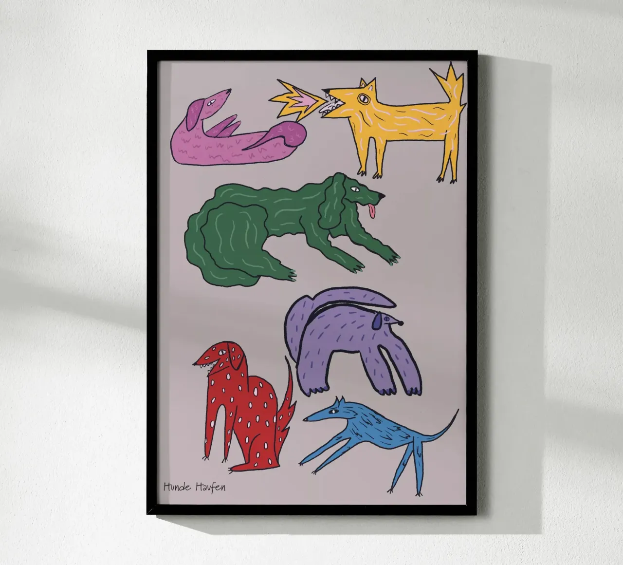 Hundemotiv poster with plastic frame by suncoloredberlin