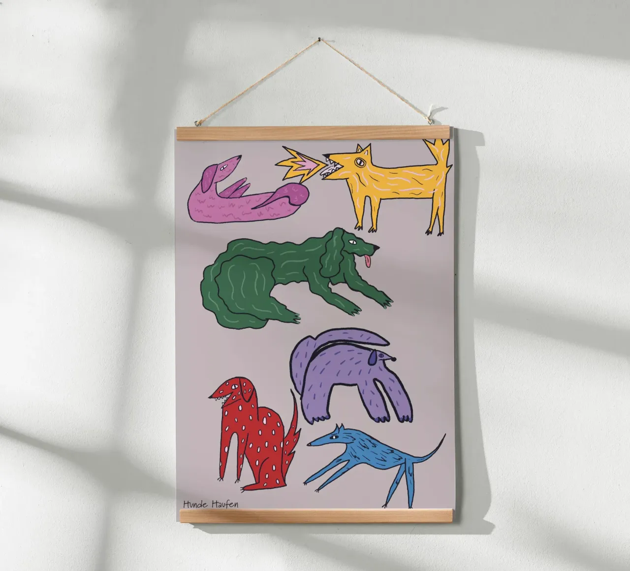 Hundemotiv poster with plastic frame by suncoloredberlin
