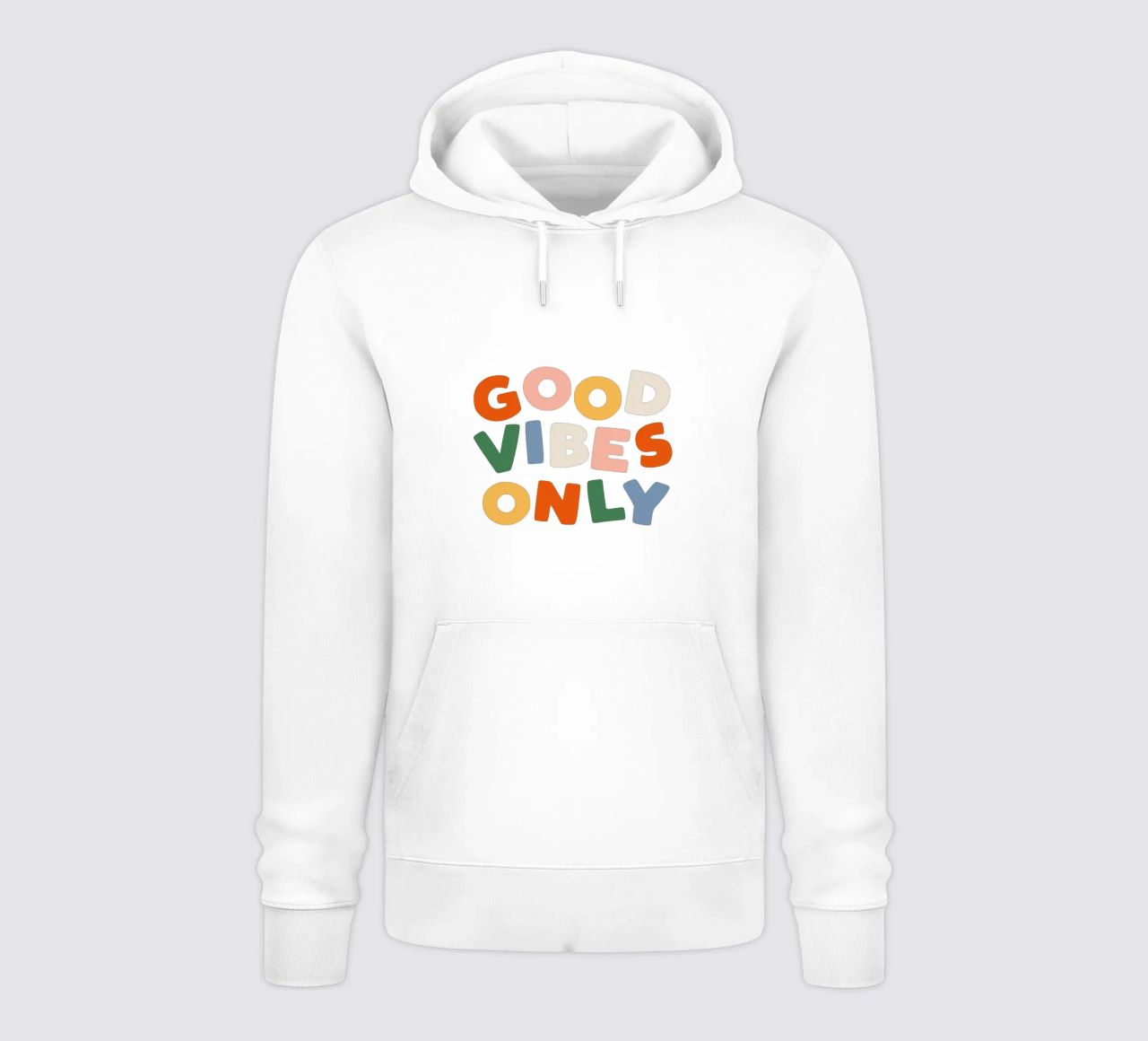 Good Vibes Only Colourful Typografie Design felpa con cappuccio da THE MOTIVATED TYPE