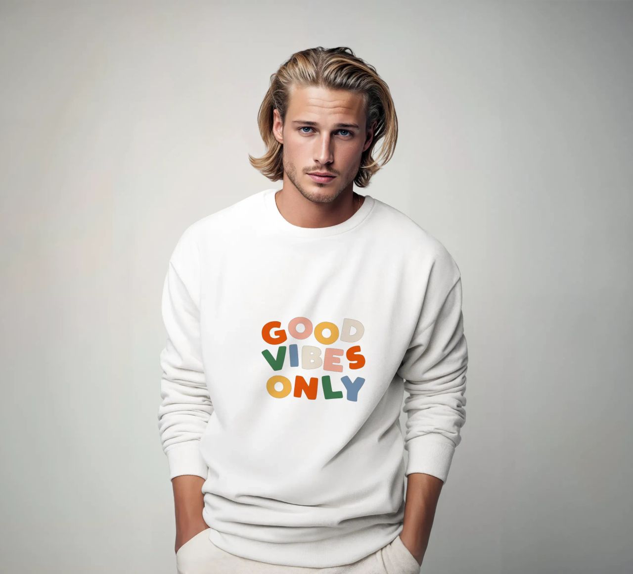Good Vibes Only Colourful Typografie Design felpa da THE MOTIVATED TYPE