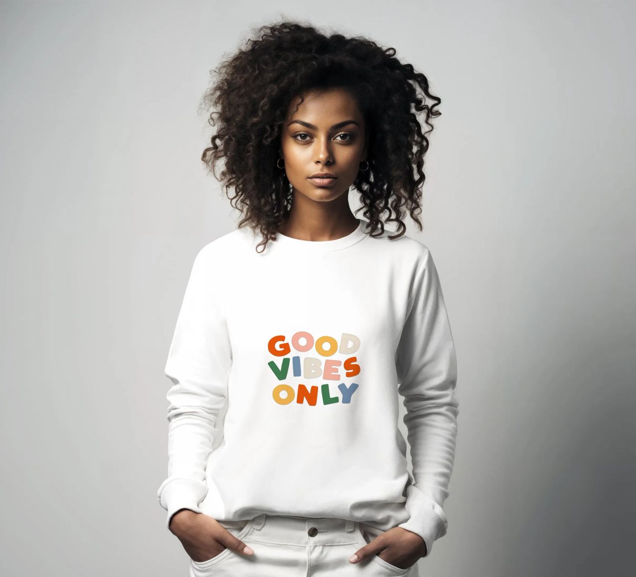 Good Vibes Only Colourful Typografie Design felpa da THE MOTIVATED TYPE