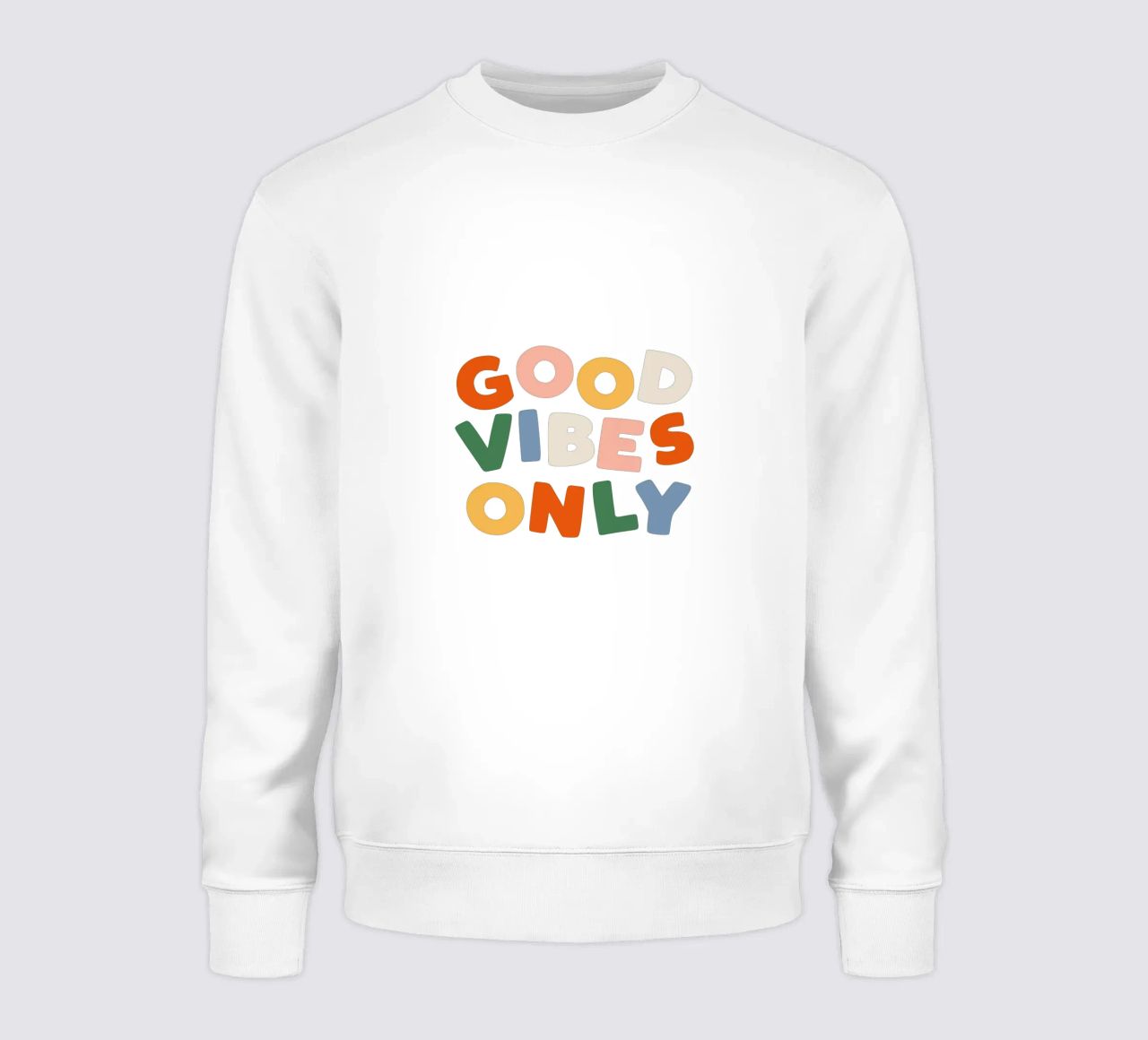 Good Vibes Only Colourful Typografie Design felpa da THE MOTIVATED TYPE