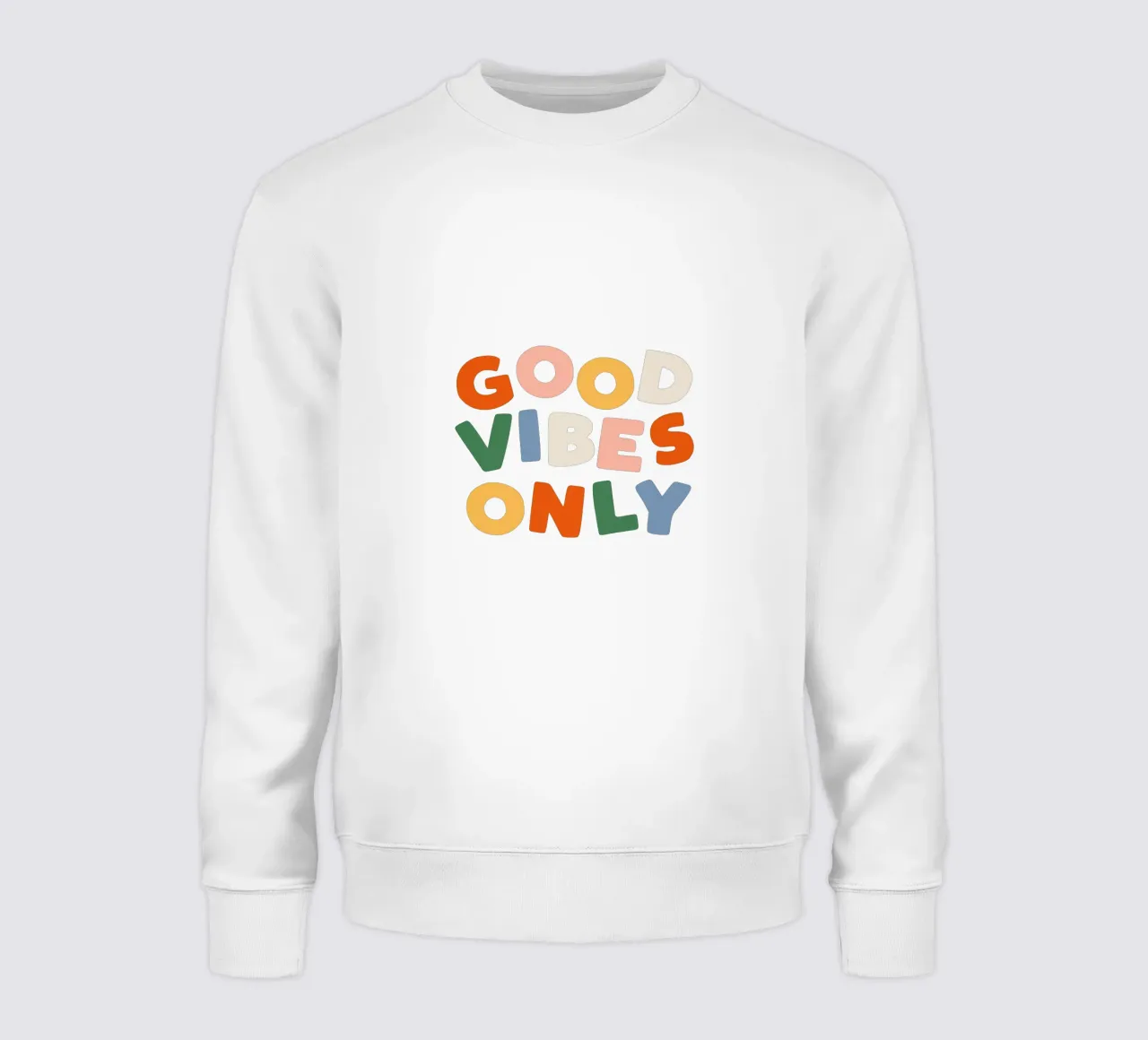 Good Vibes Only Colourful Typografie Design felpa da THE MOTIVATED TYPE