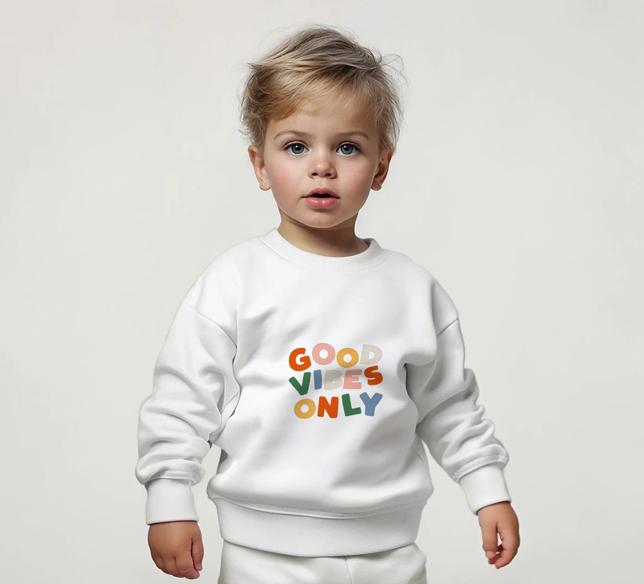 Good Vibes Only Colourful Typografie Design felpa neonato da THE MOTIVATED TYPE