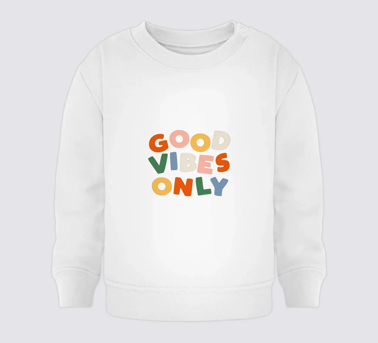 Good Vibes Only Colourful Typografie Design felpa neonato da THE MOTIVATED TYPE