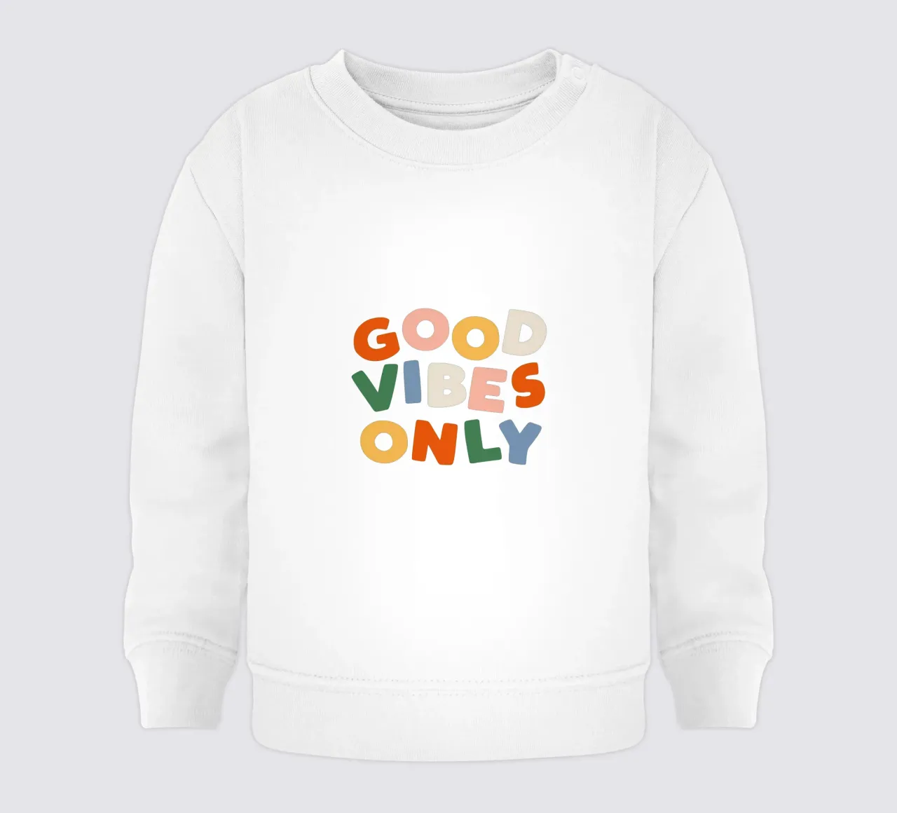 Good Vibes Only Colourful Typografie Design felpa neonato da THE MOTIVATED TYPE