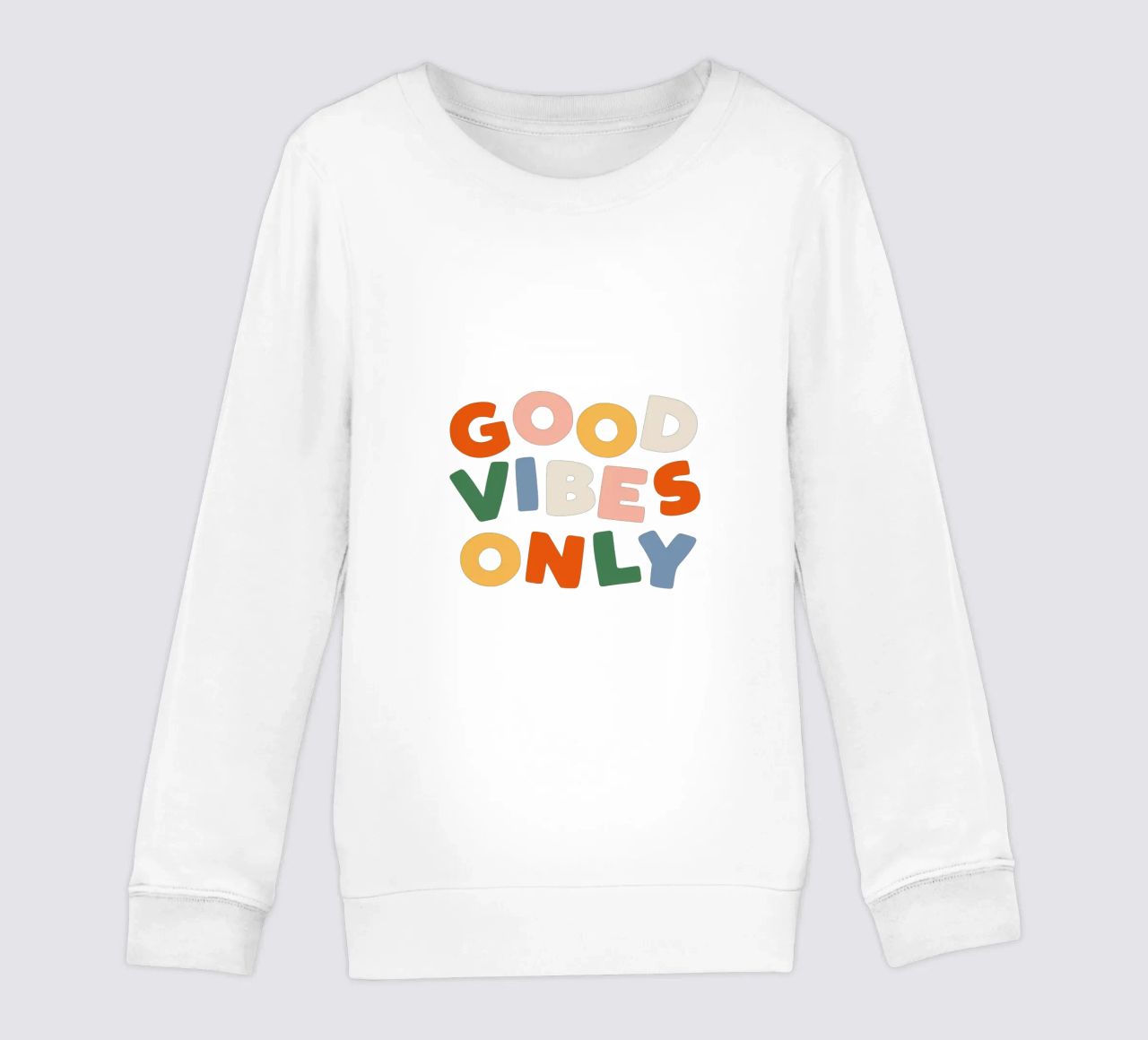 Good Vibes Only Colourful Typografie Design felpa bambino da THE MOTIVATED TYPE
