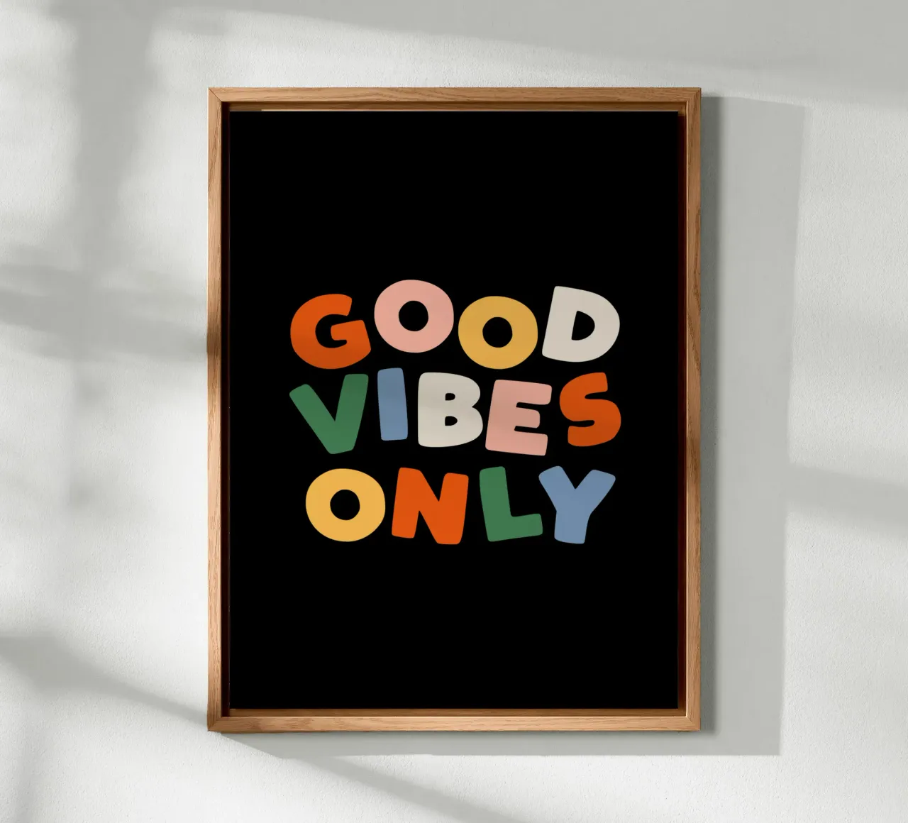 Good Vibes Only Colourful Typografie Design alluminio dibond da THE MOTIVATED TYPE