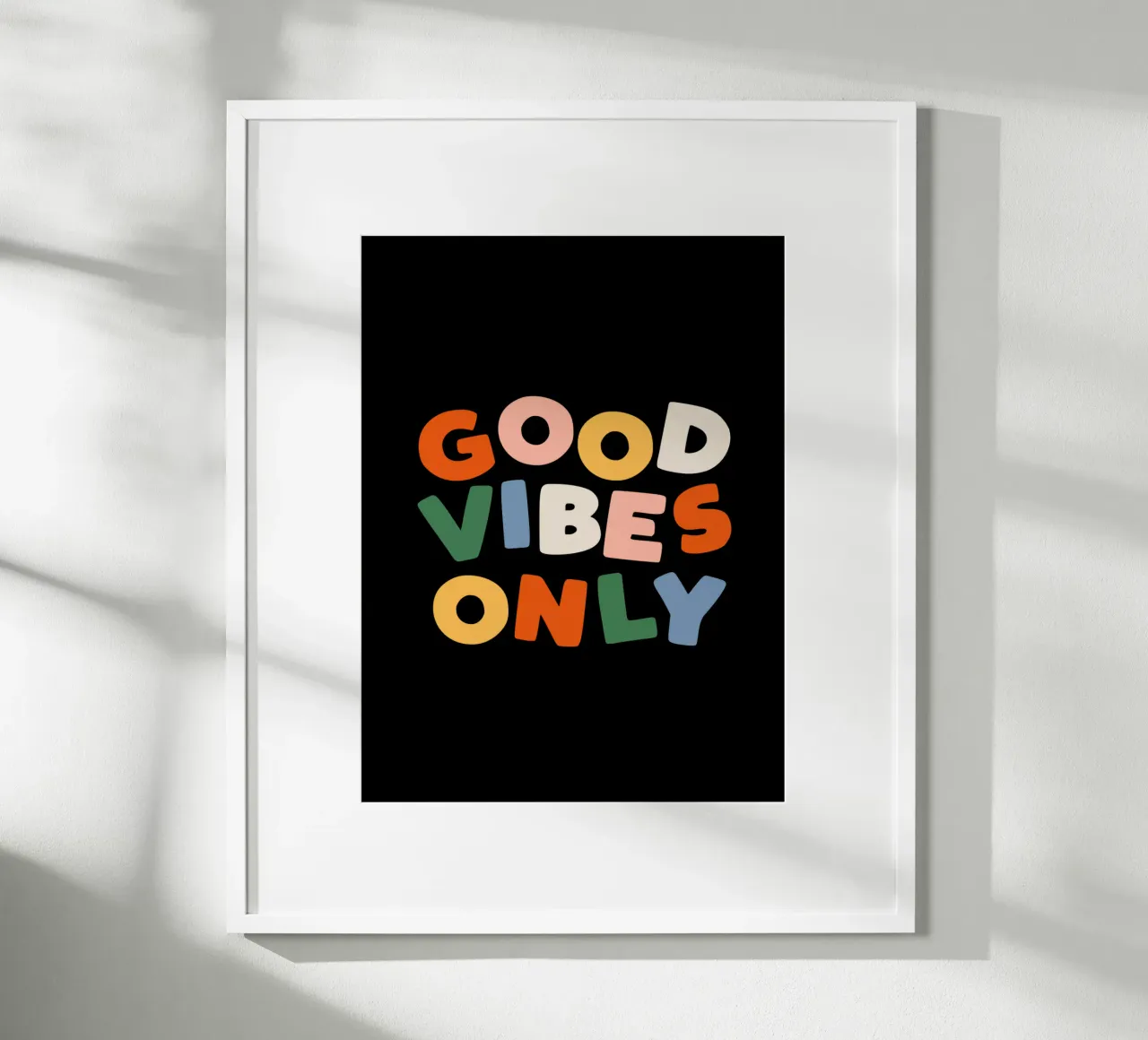 Good Vibes Only Colourful Typografie Design carta hahnemühle da THE MOTIVATED TYPE