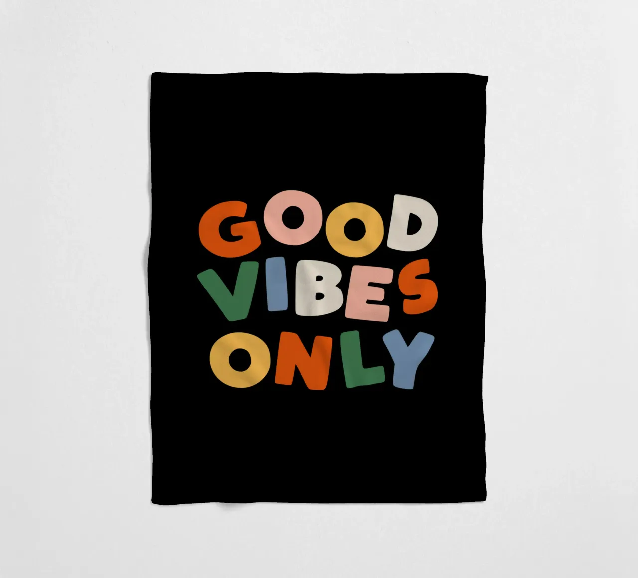 Good Vibes Only Colourful Typografie Design coperta in pile da THE MOTIVATED TYPE