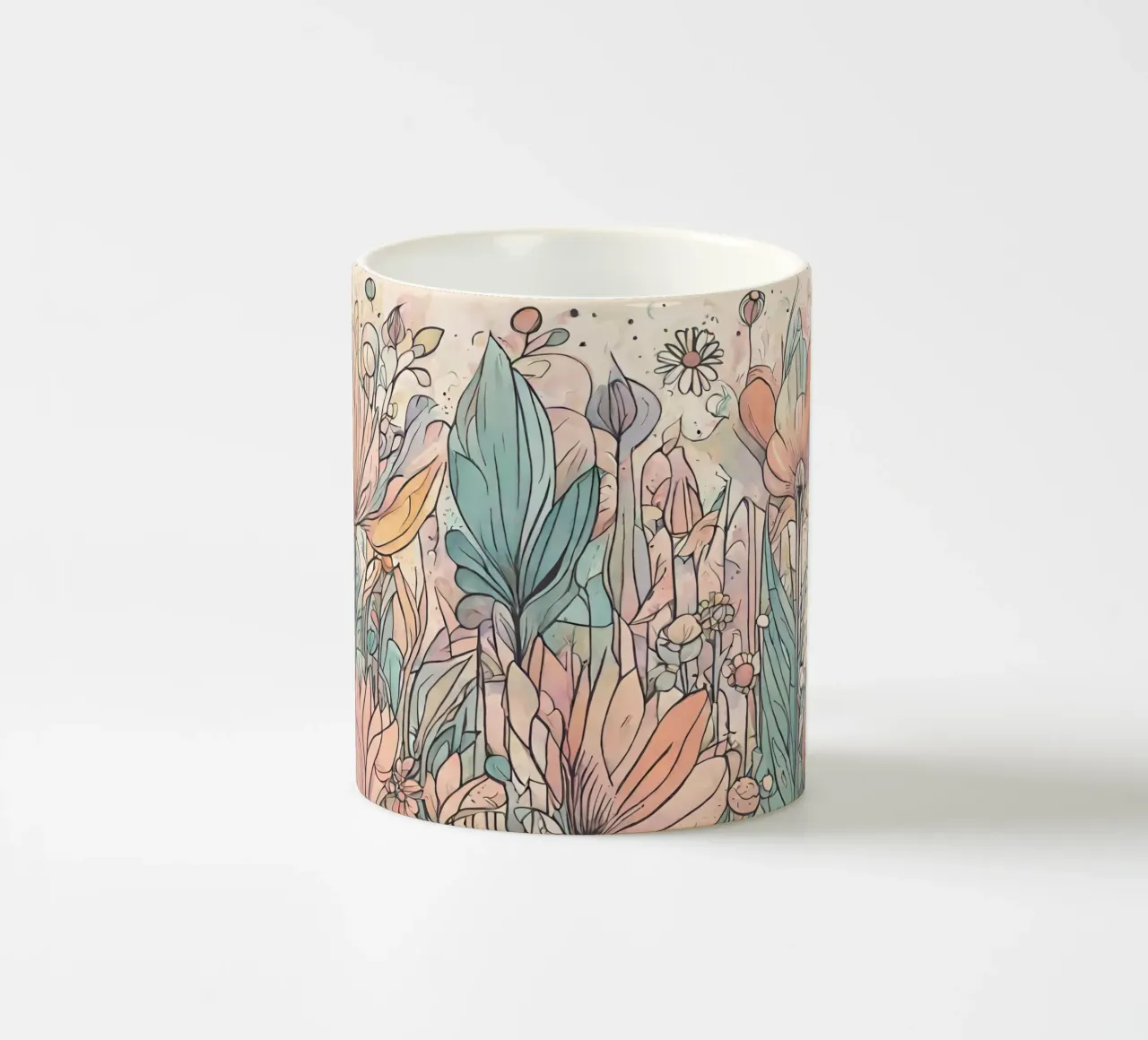 Flower power 6 ceramic mug by Rezh creations