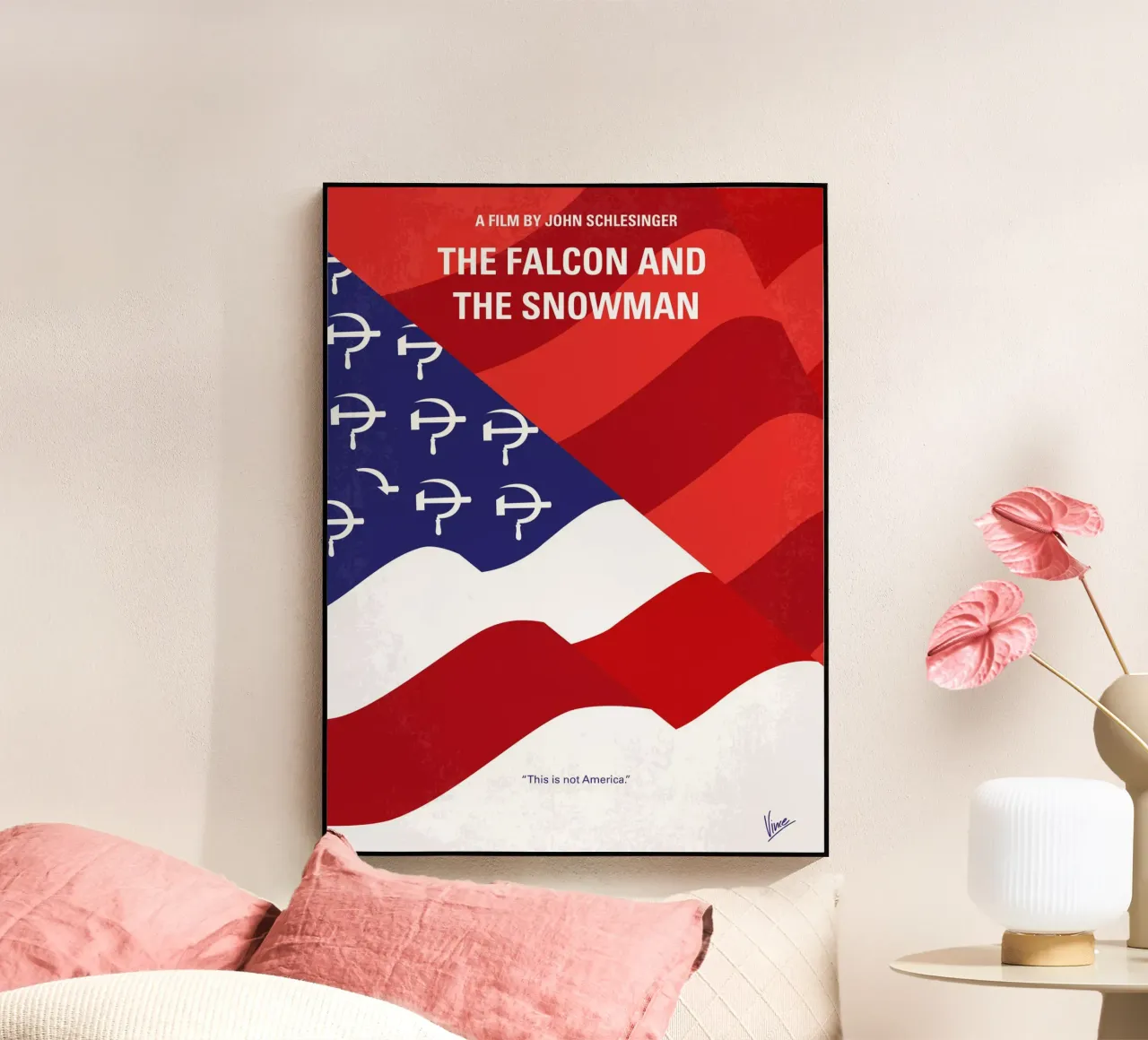 No749 My The Falcon and the Snowman minimal movie poster plexiglass da Chungkong