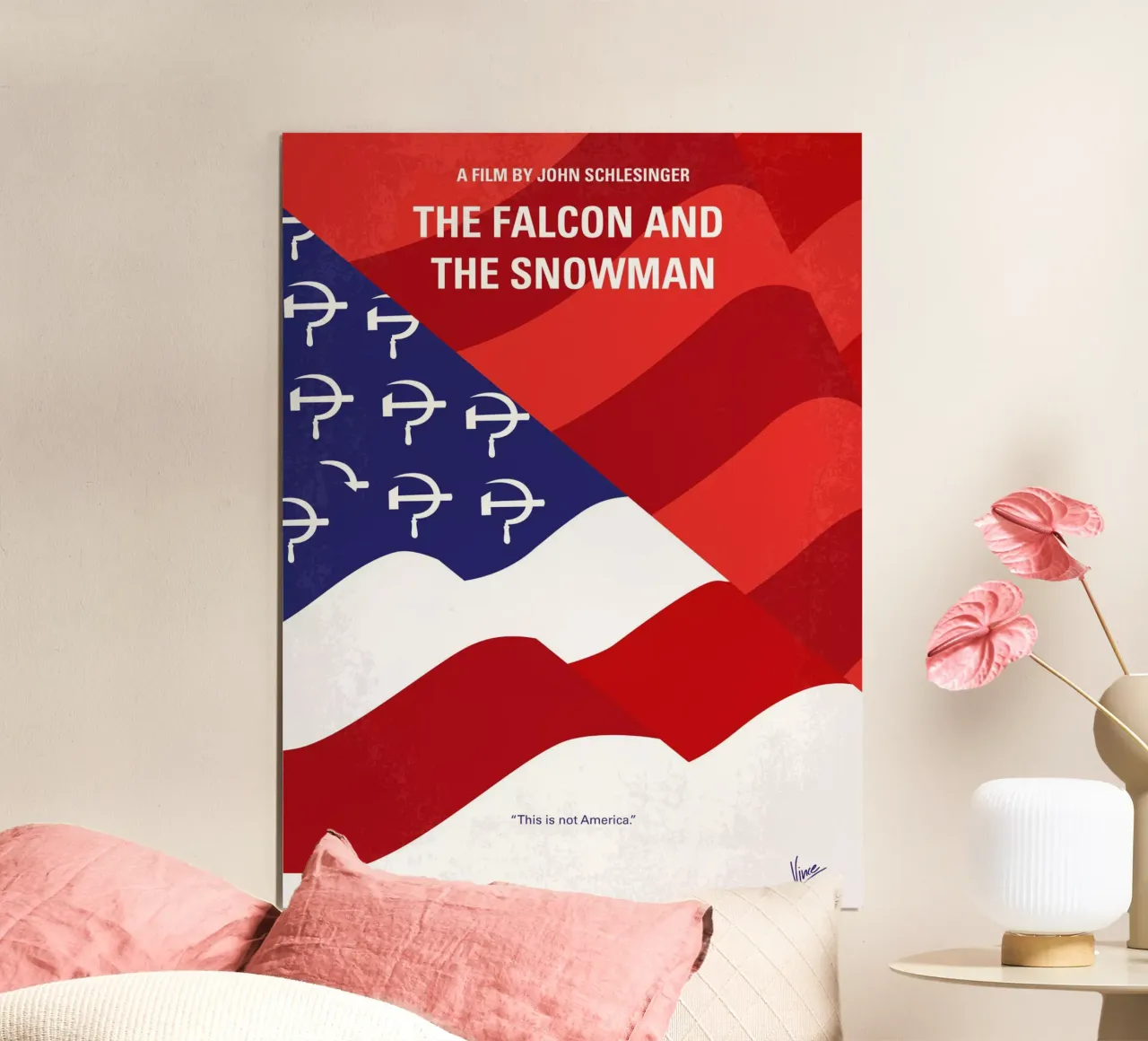 No749 My The Falcon and the Snowman minimal movie poster carta hahnemühle da Chungkong