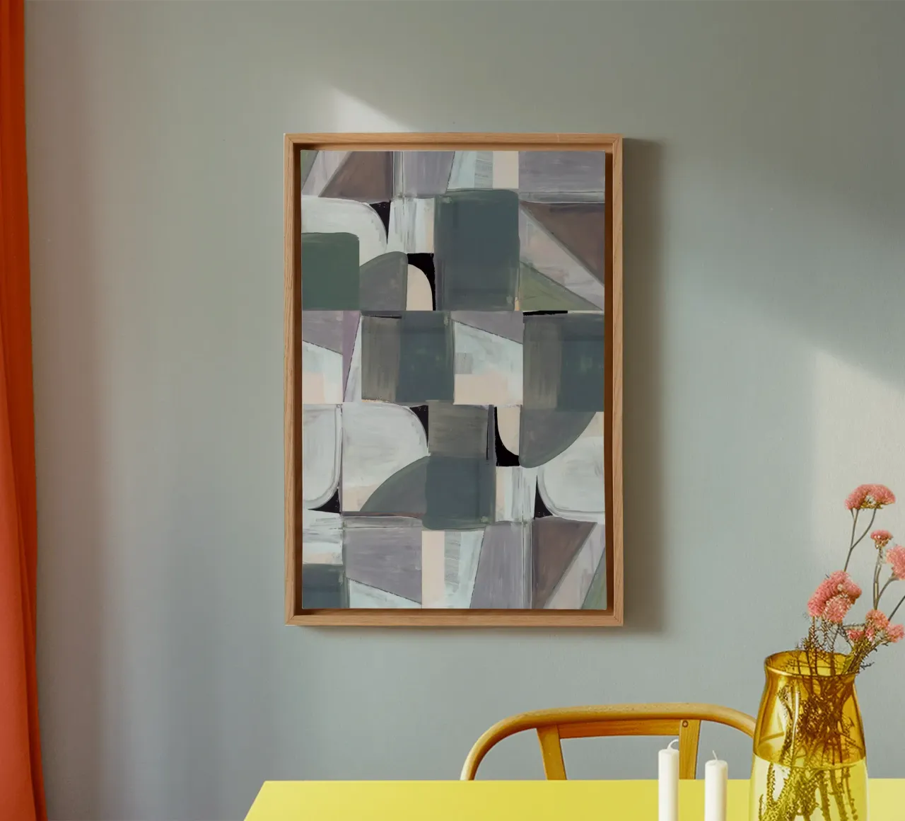 Abstracte verzadiging nr. 3 canvas met Baklijst van Cartissi