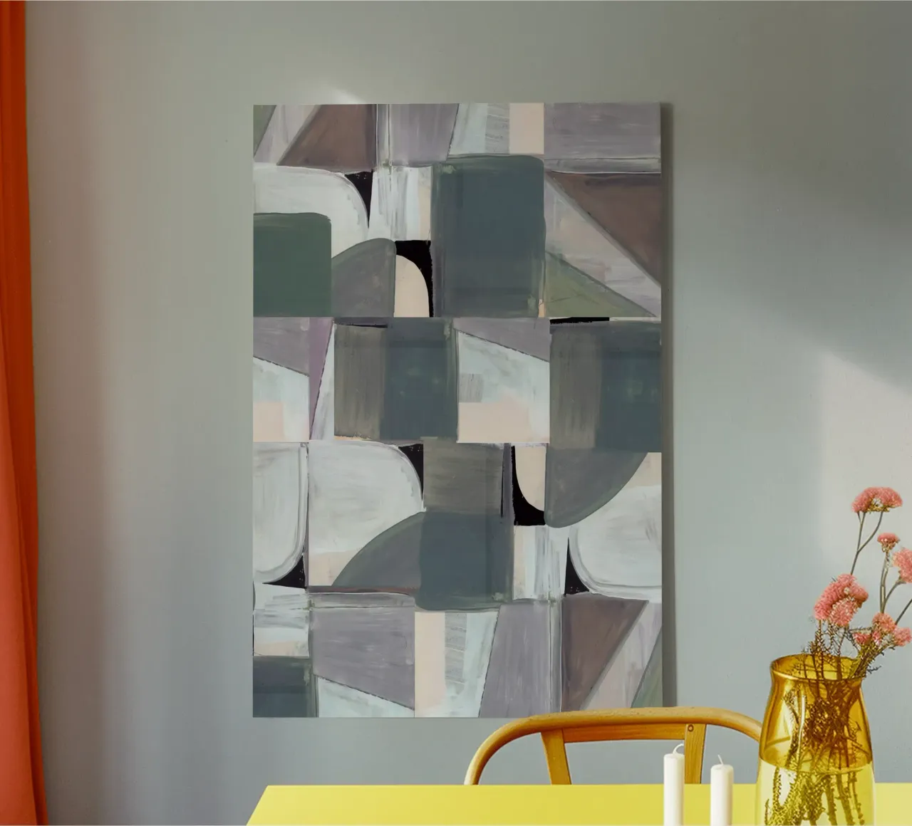Abstracte verzadiging nr. 3 canvas met Baklijst van Cartissi