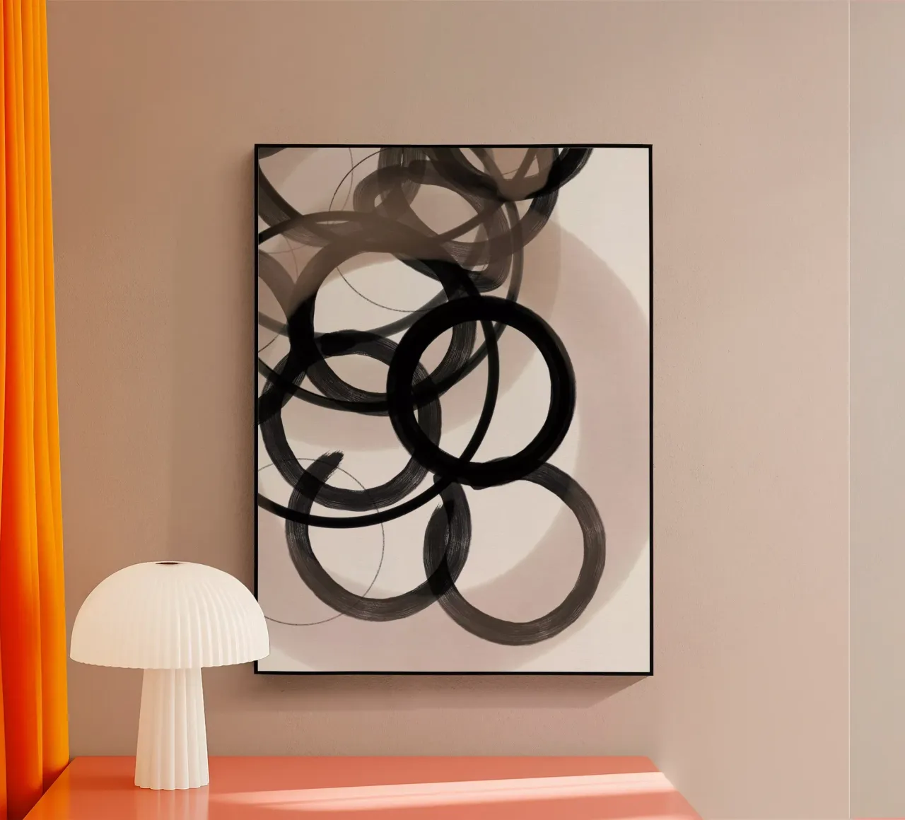 Strokes 4 | Neutral & Black Circle Abstract plexiglass da sabidussi