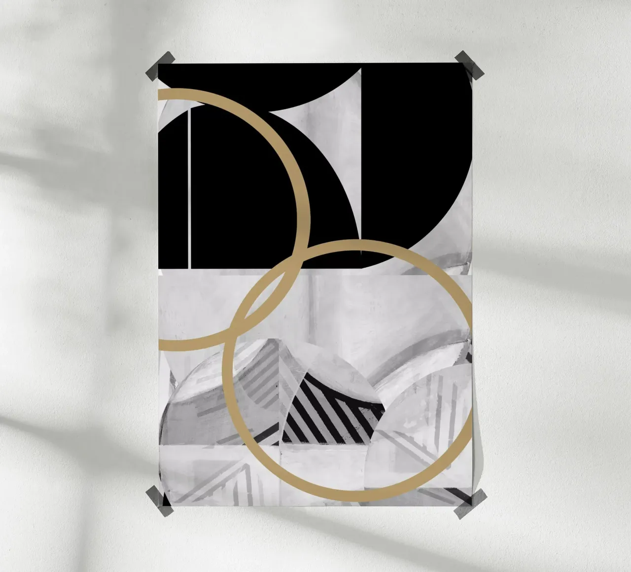 Sfere d'oro a righe bianche e nere No2 carta hahnemühle da Cartissi