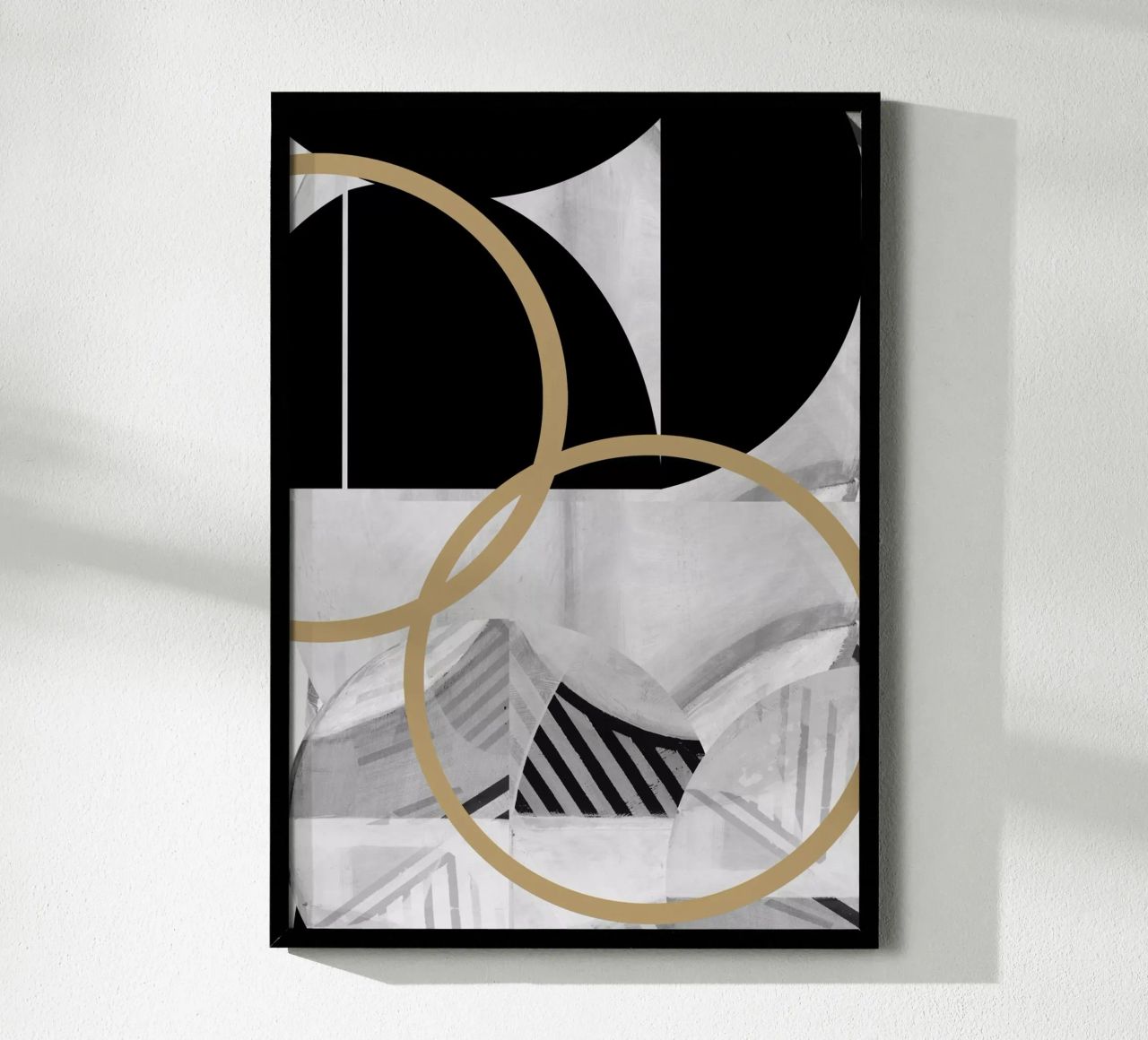 Sfere d'oro a righe bianche e nere No2 poster da Cartissi