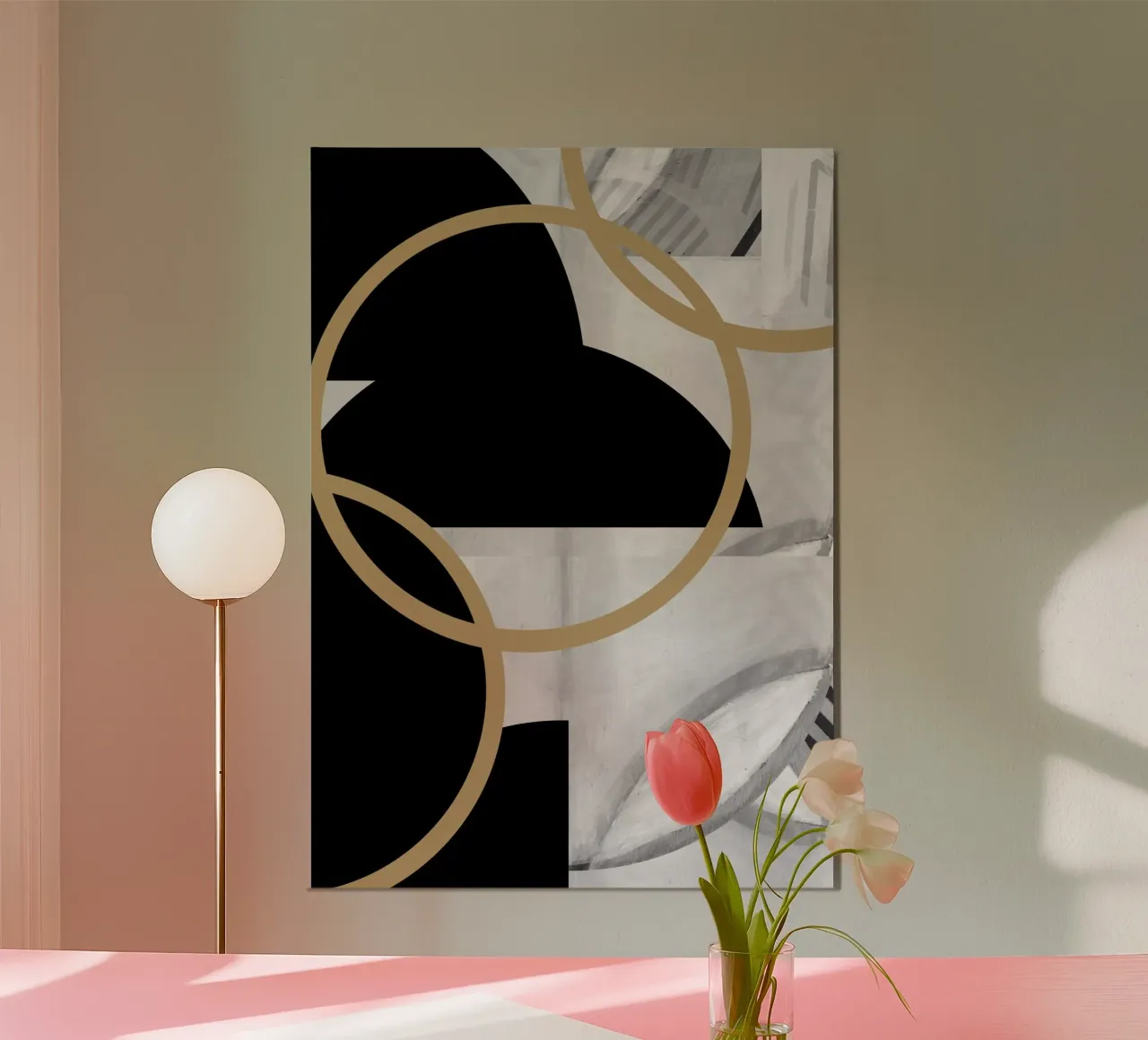 Sfere d'oro a righe bianche e nere No3 carta hahnemühle da Cartissi