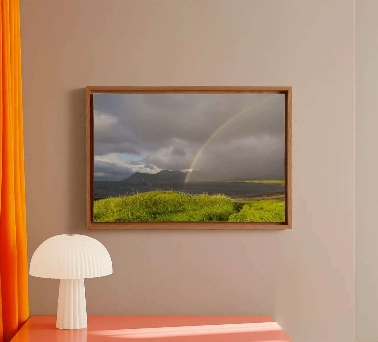 Islanda - Arcobaleno tela con Cornice a cassetta da Nadine Ginzel