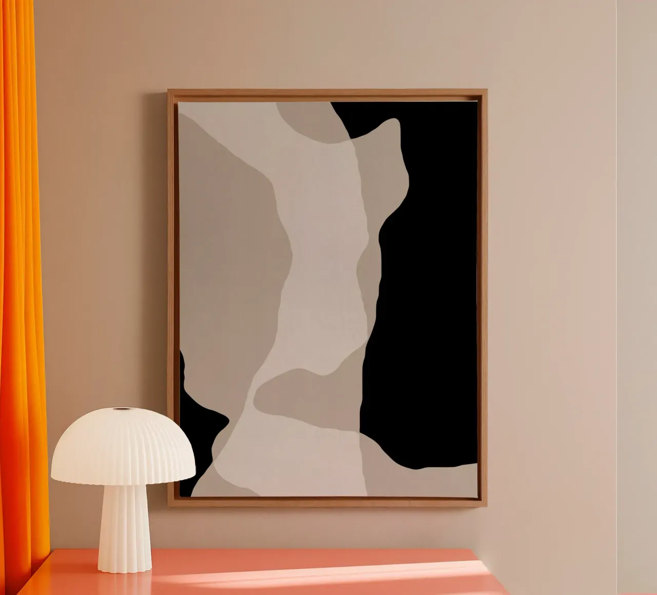 Shapes 5 | Neutral & Black Minimal Abstract tela da sabidussi
