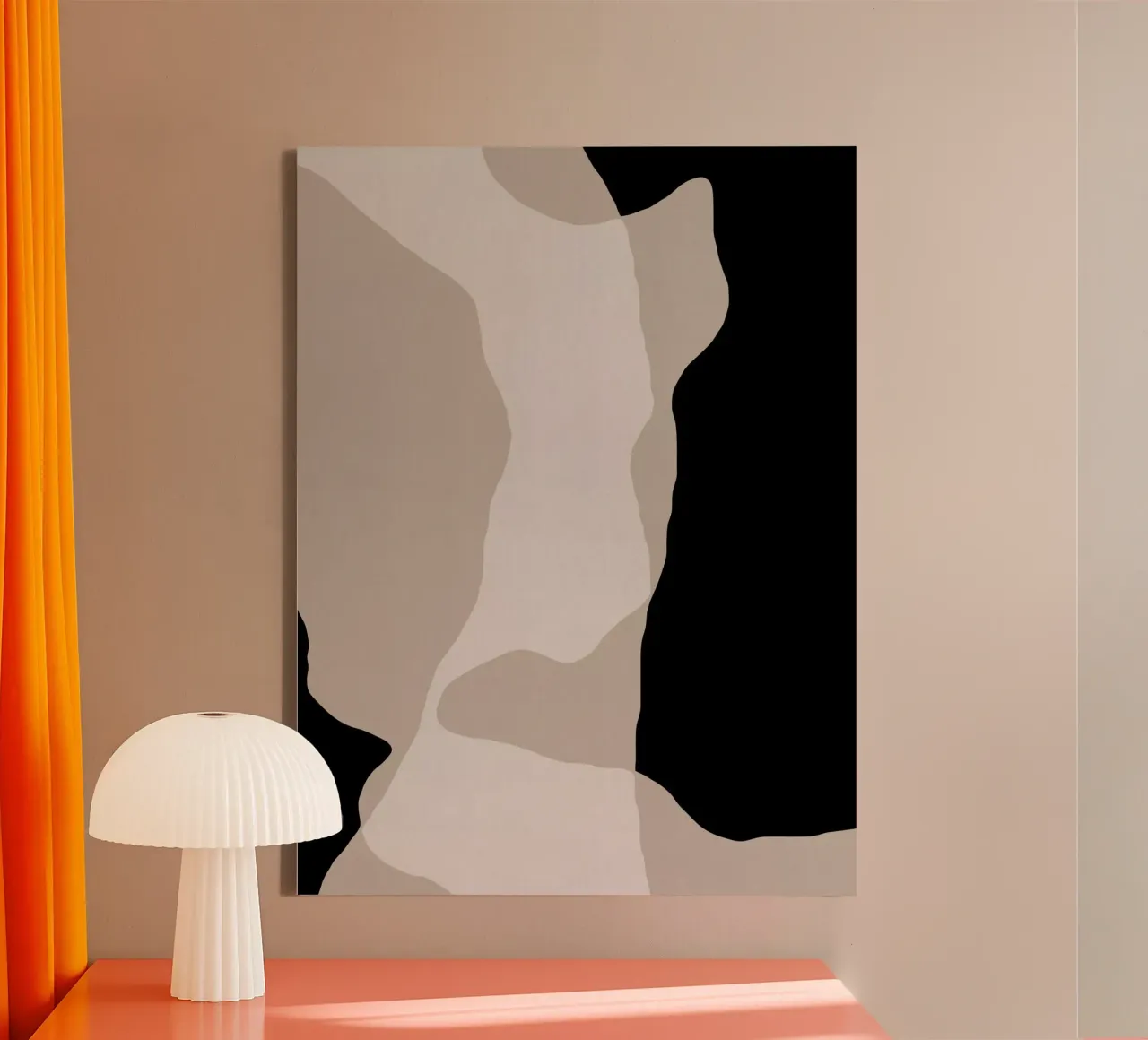 Shapes 5 | Neutral & Black Minimal Abstract tela da sabidussi