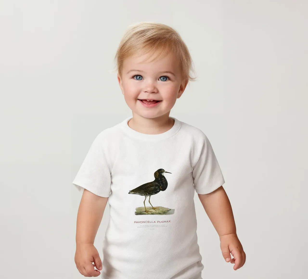 Ruff bird or Pavoncella pugnax maglietta neonato da Vintagrafica