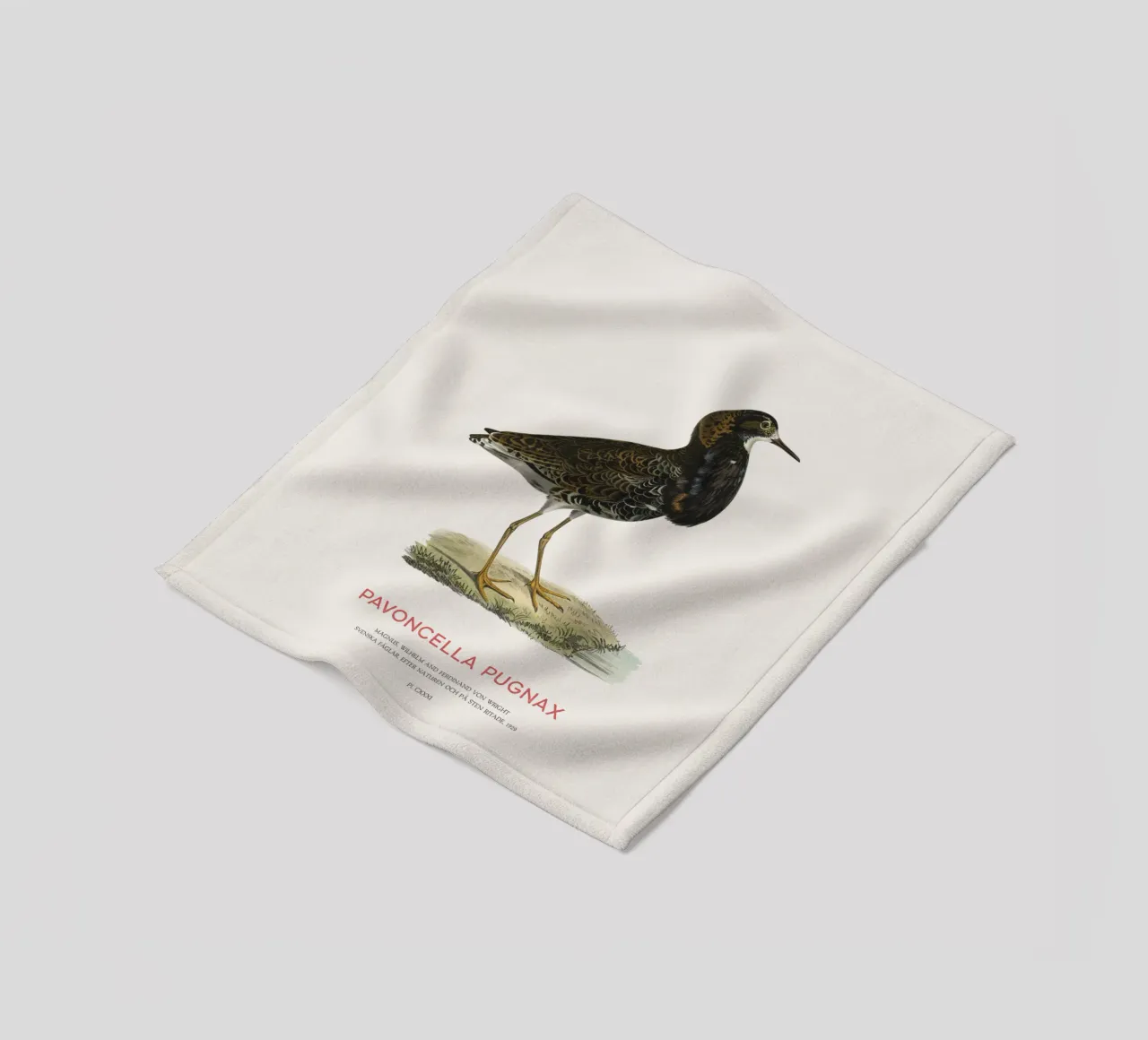 Ruff bird or Pavoncella pugnax coperta in pile da Vintagrafica