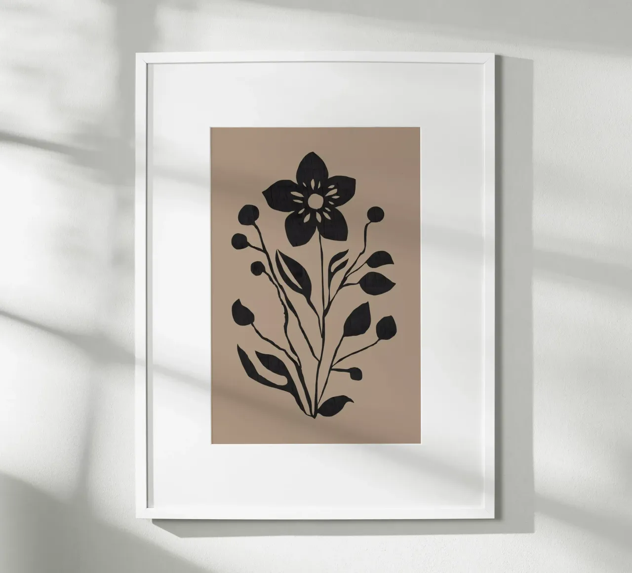 Fiore nero Silhouette botanica moderna poster da Cartissi