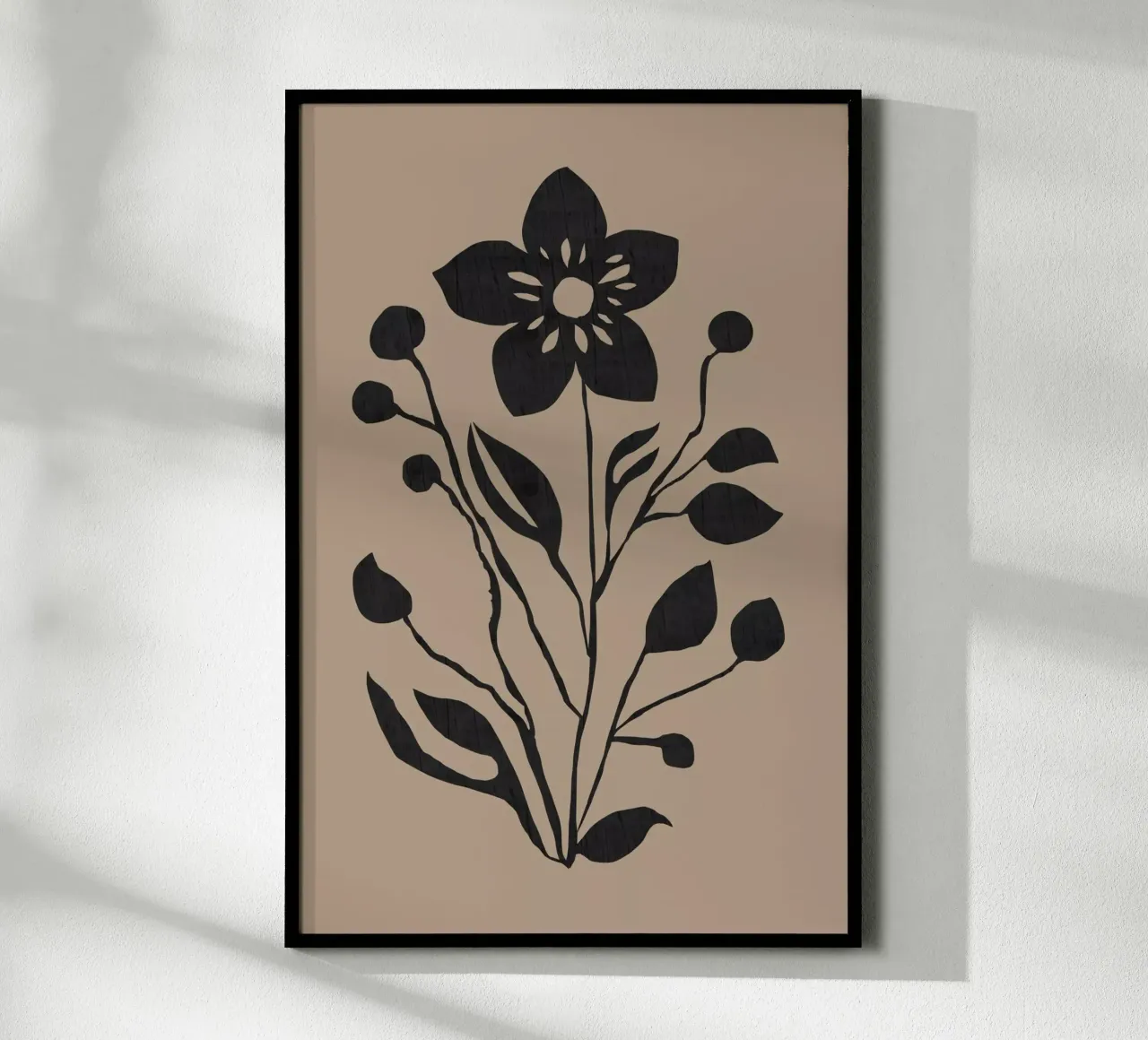 Fiore nero Silhouette botanica moderna poster da Cartissi