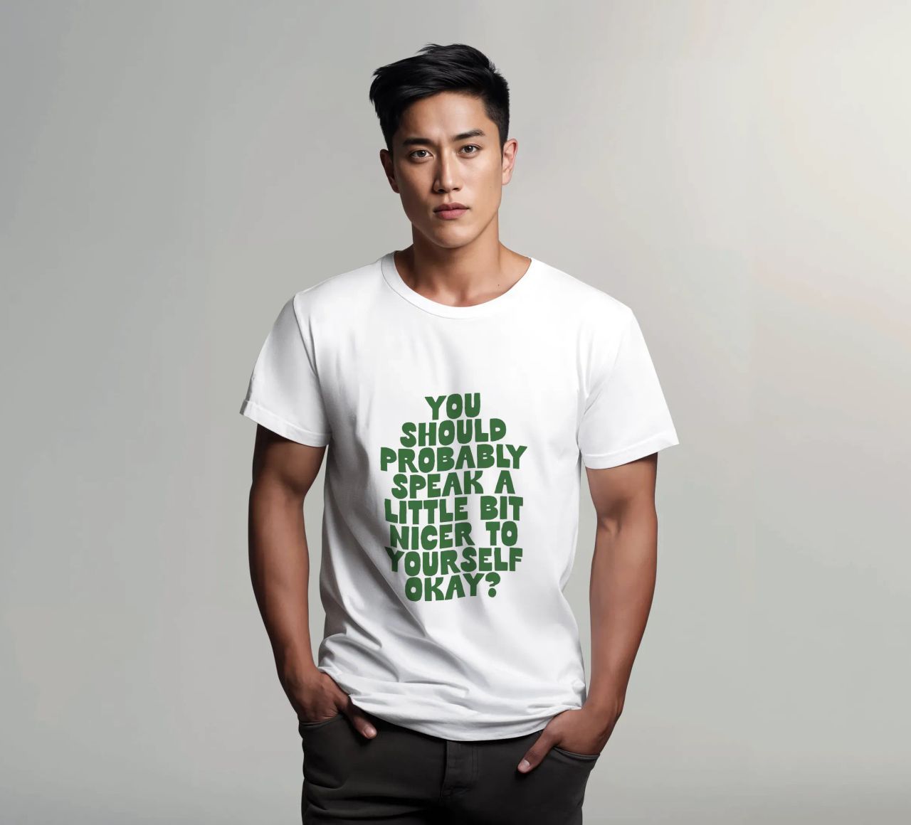 Probabilmente dovreste parlare in modo un po' più gentile con voi stessi t-shirt da THE MOTIVATED TYPE
