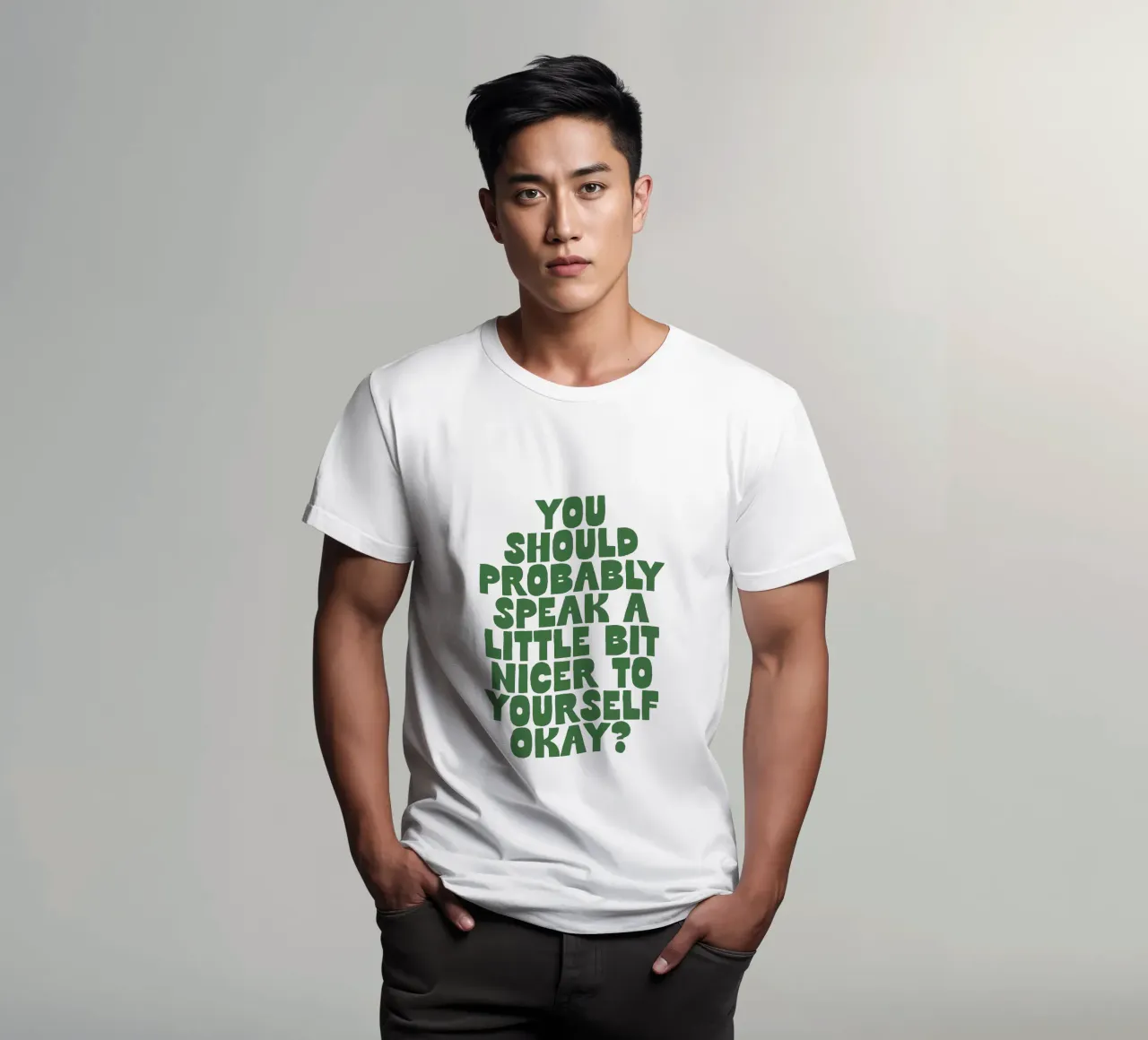 Probabilmente dovreste parlare in modo un po' più gentile con voi stessi t-shirt da THE MOTIVATED TYPE