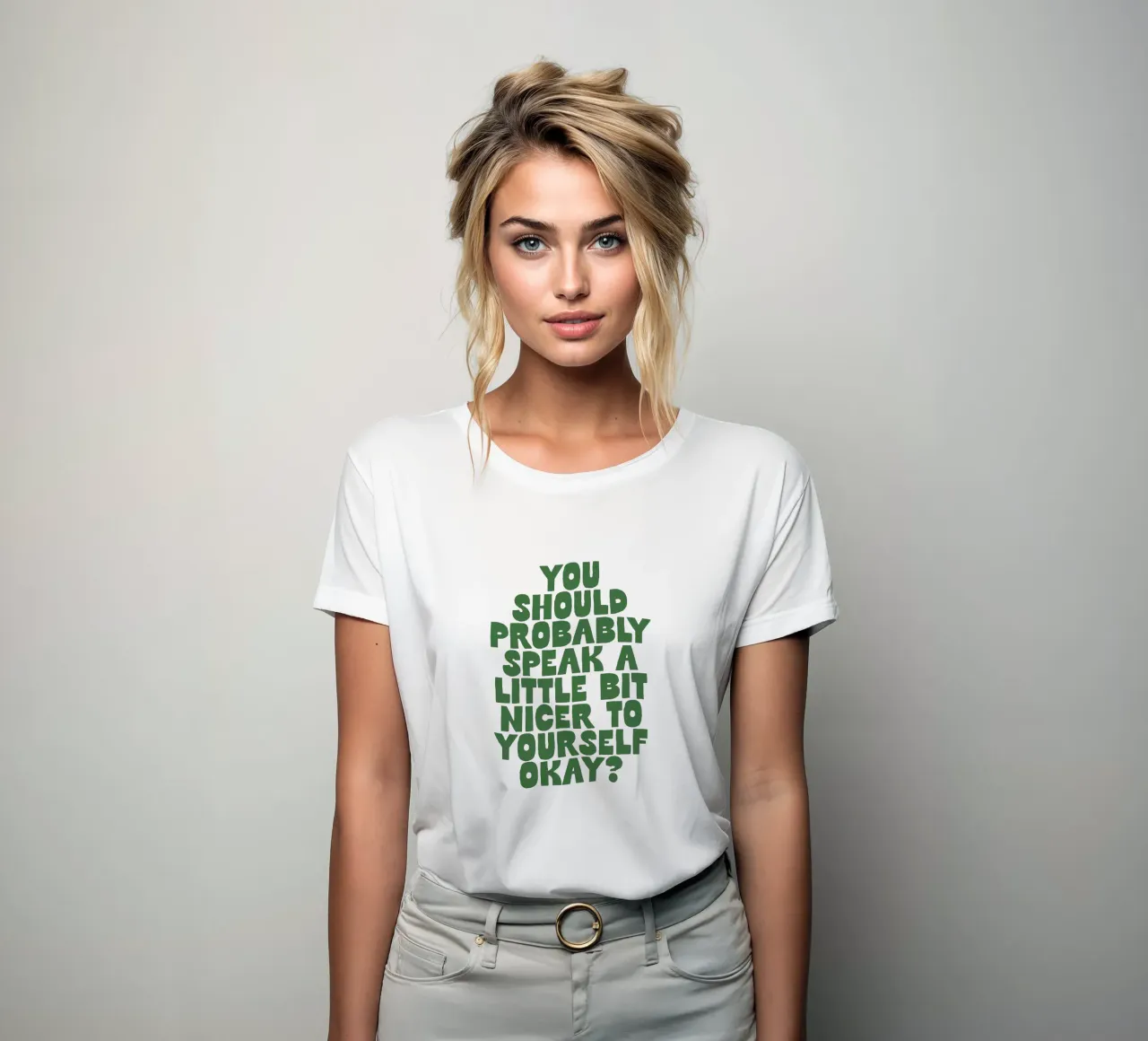 Probabilmente dovreste parlare in modo un po' più gentile con voi stessi t-shirt da donna da THE MOTIVATED TYPE