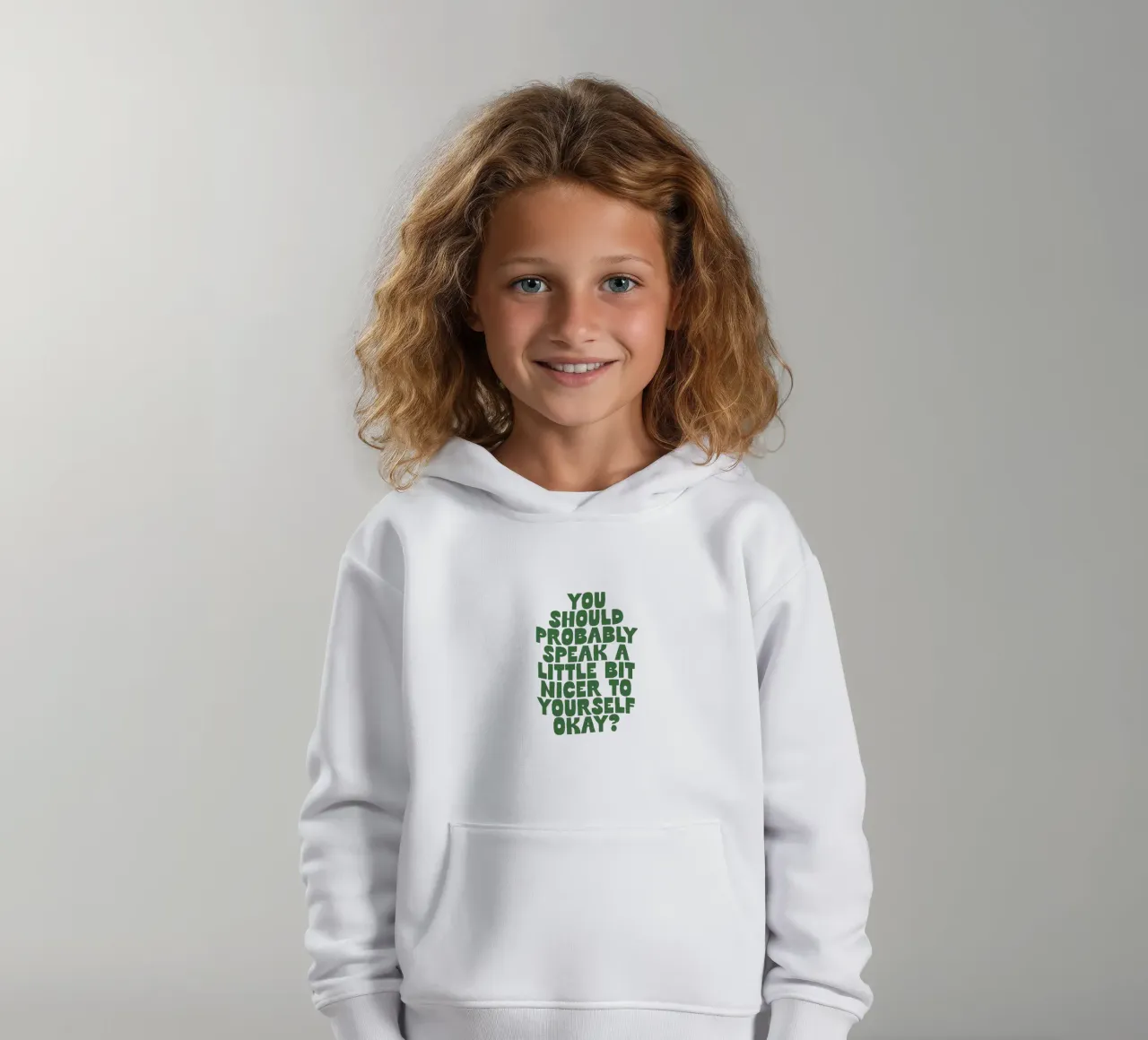 Vous devriez probablement vous parler un peu plus gentiment à vous-même sweat à capuche enfant de THE MOTIVATED TYPE